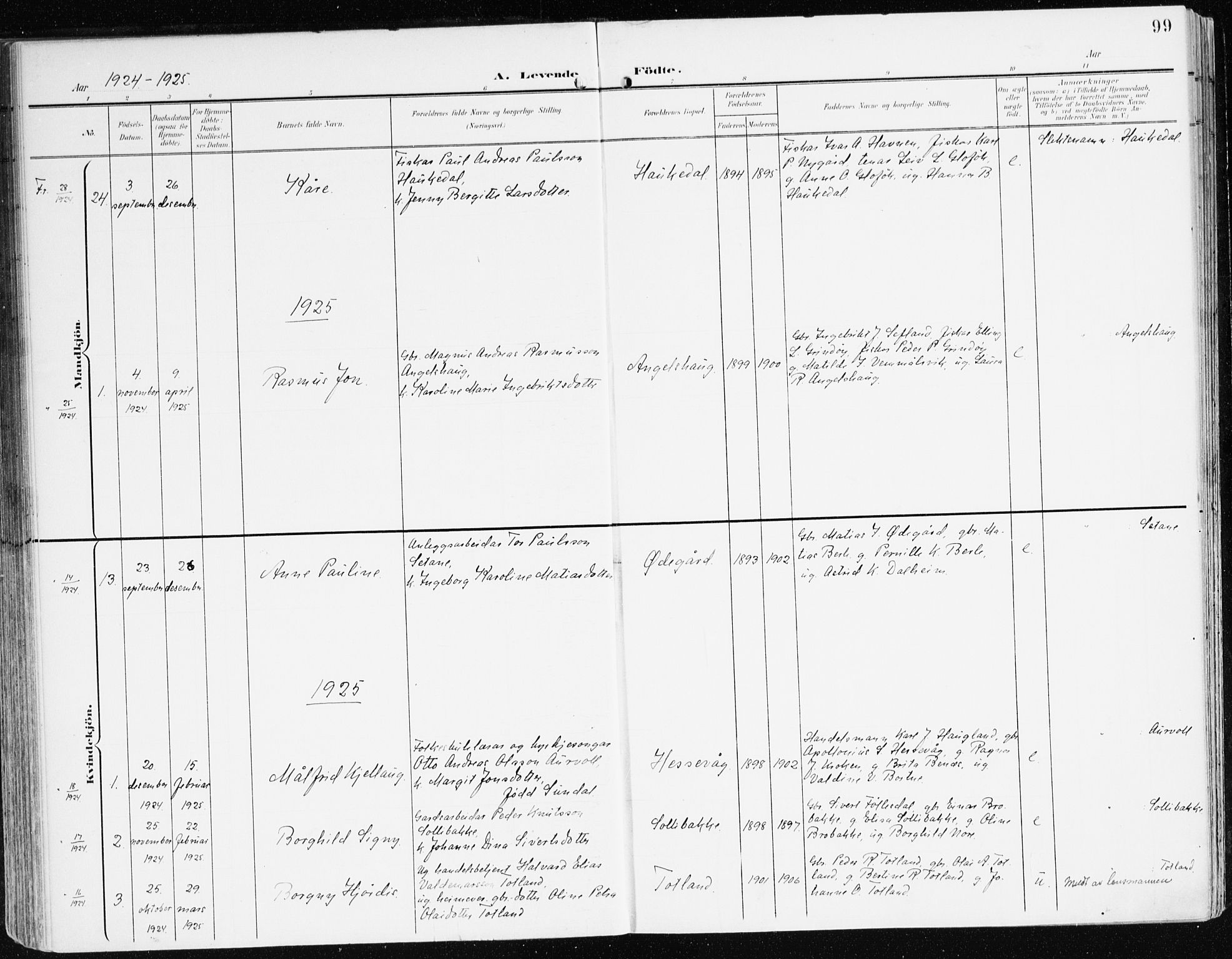 Davik sokneprestembete, AV/SAB-A-79701/H/Haa/Haad/L0002: Parish register (official) no. D 2, 1901-1930, p. 99