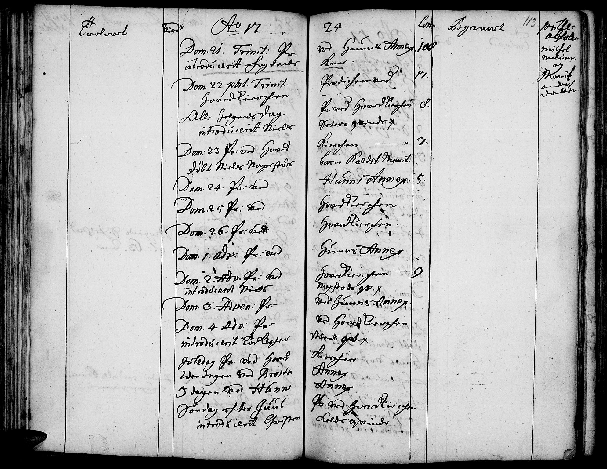 Vardal prestekontor, SAH/PREST-100/H/Ha/Haa/L0001: Parish register (official) no. 1, 1706-1748, p. 113