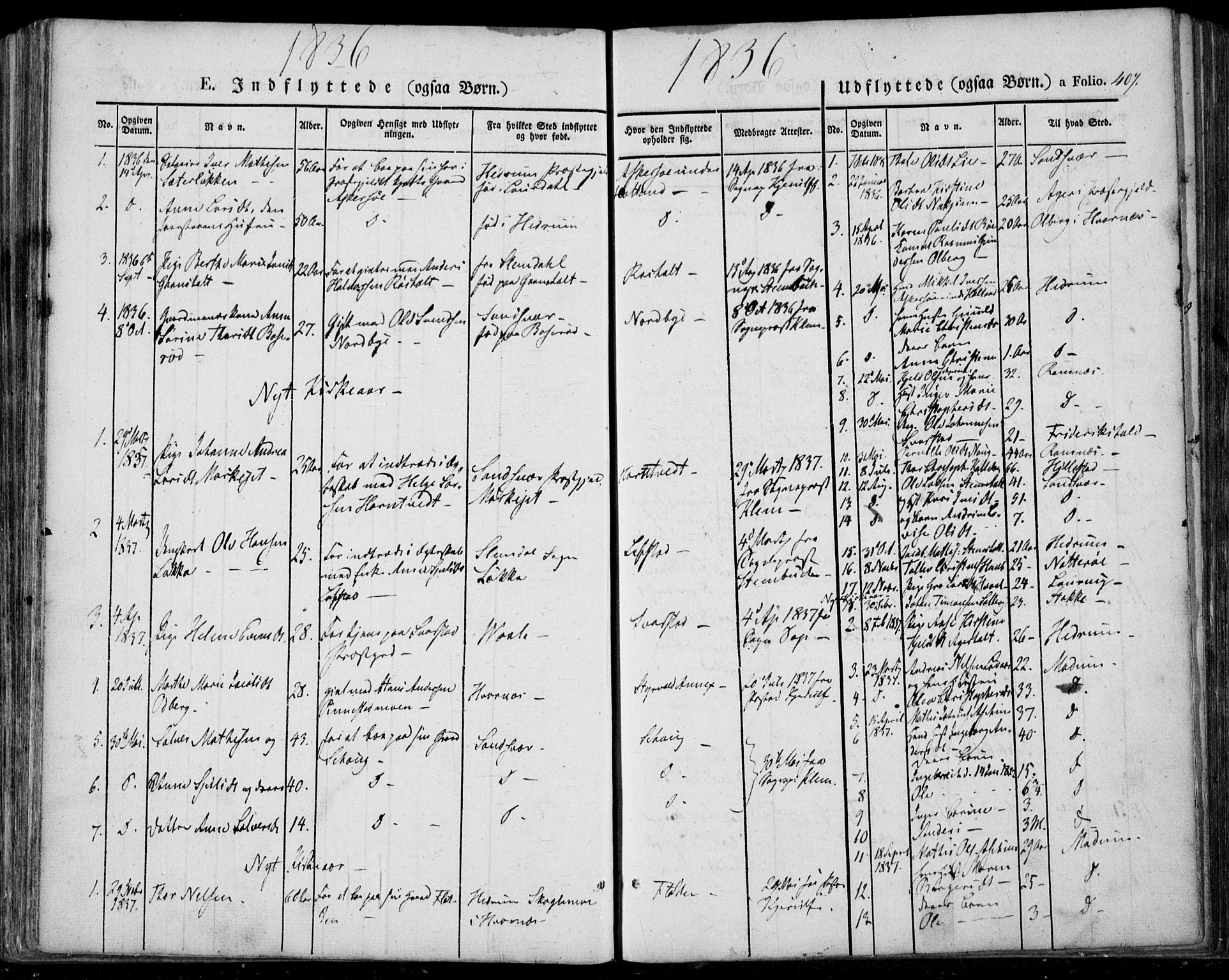 Lardal kirkebøker, AV/SAKO-A-350/F/Fa/L0006: Parish register (official) no. I 6, 1835-1860, p. 407