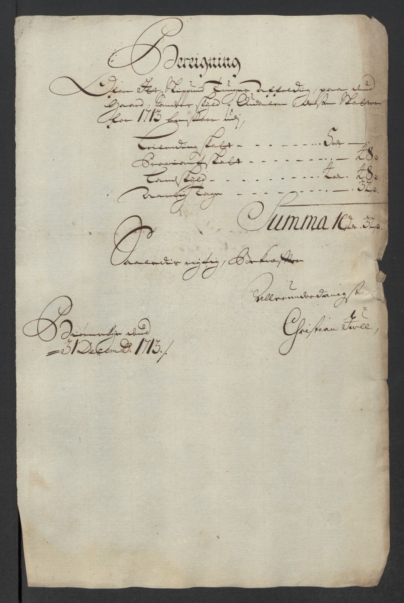 Rentekammeret inntil 1814, Reviderte regnskaper, Fogderegnskap, AV/RA-EA-4092/R13/L0850: Fogderegnskap Solør, Odal og Østerdal, 1713, p. 417