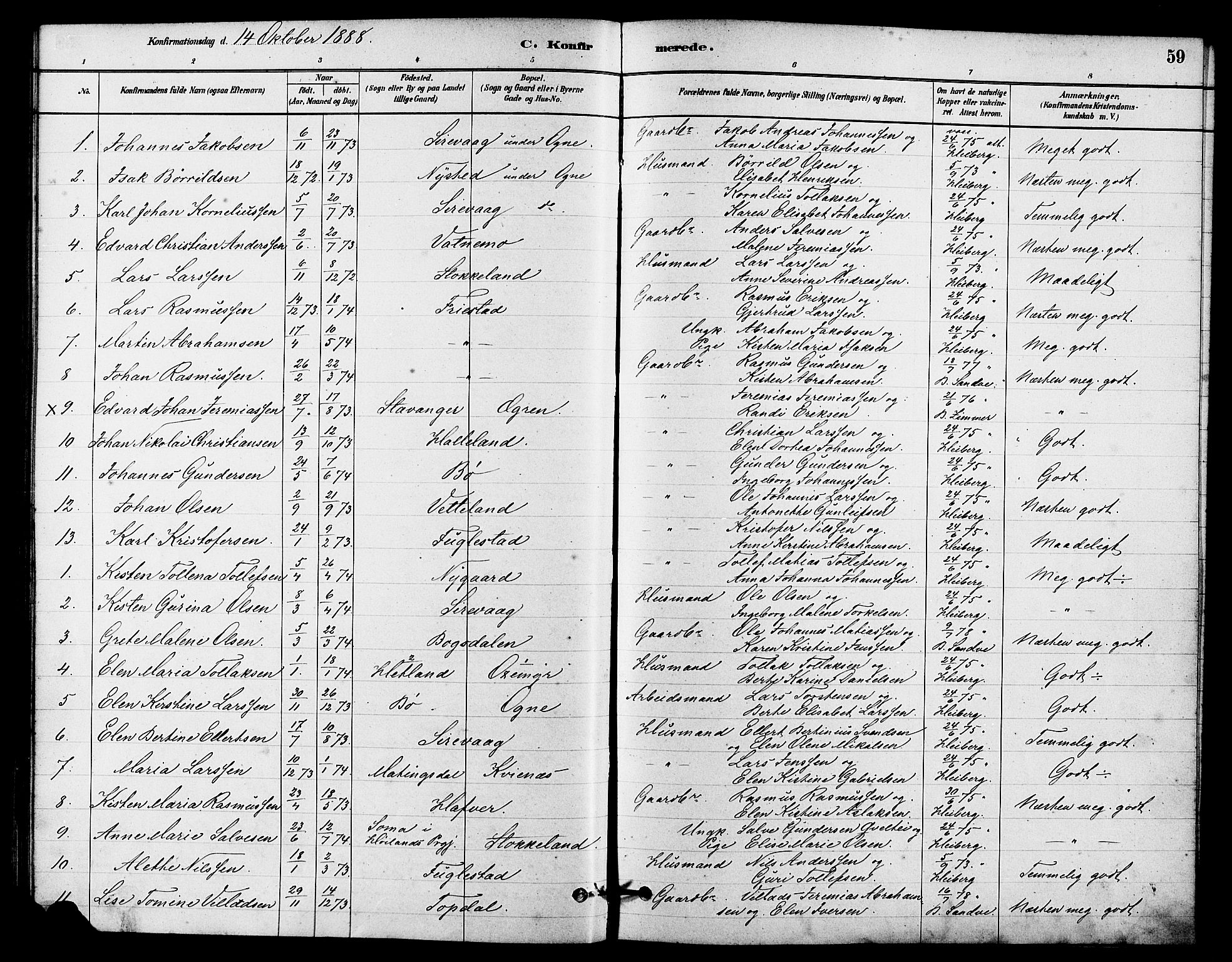 Eigersund sokneprestkontor, AV/SAST-A-101807/S08/L0016: Parish register (official) no. A 16, 1879-1893, p. 59