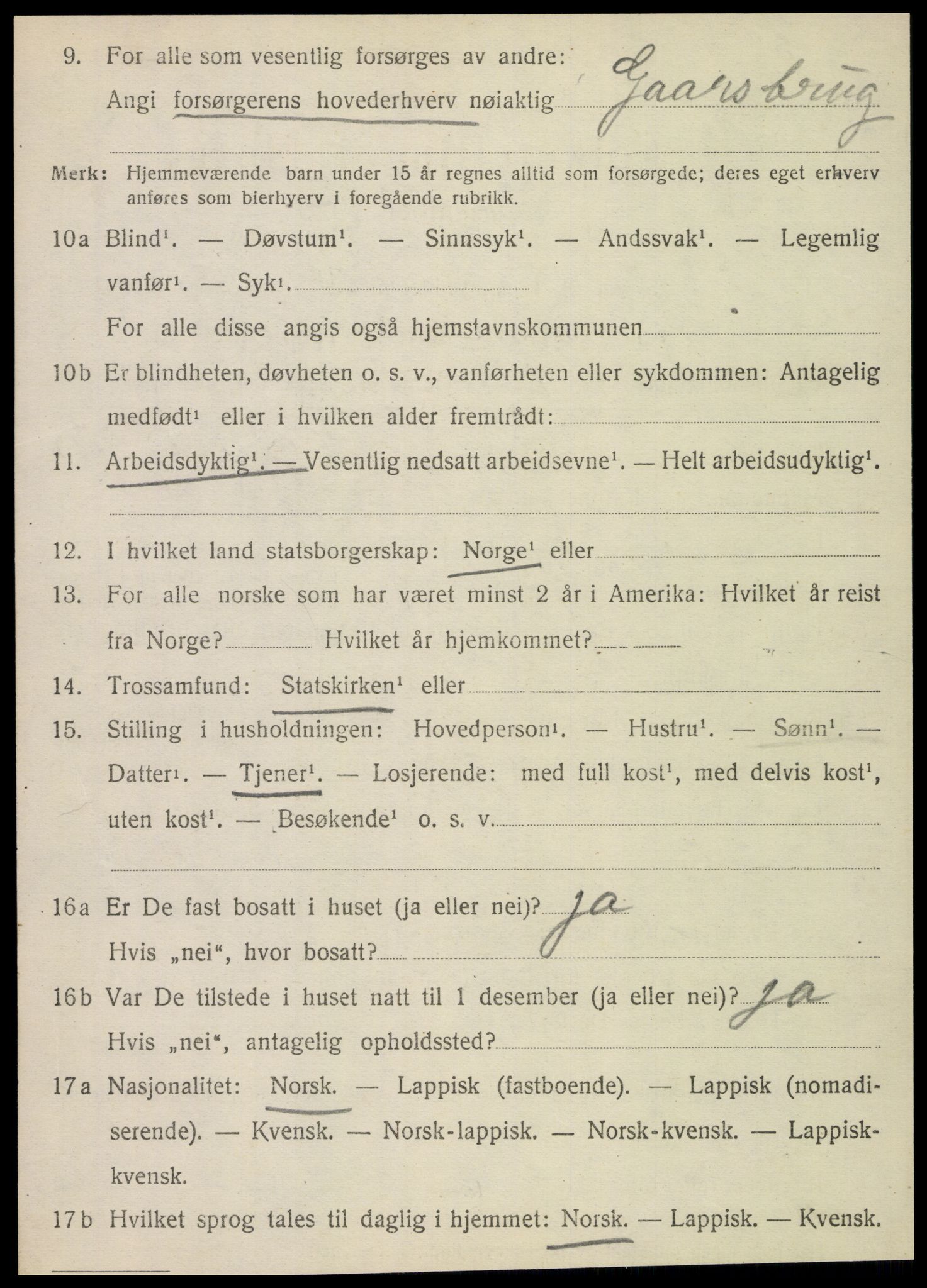 SAT, 1920 census for Leirfjord, 1920, p. 2508