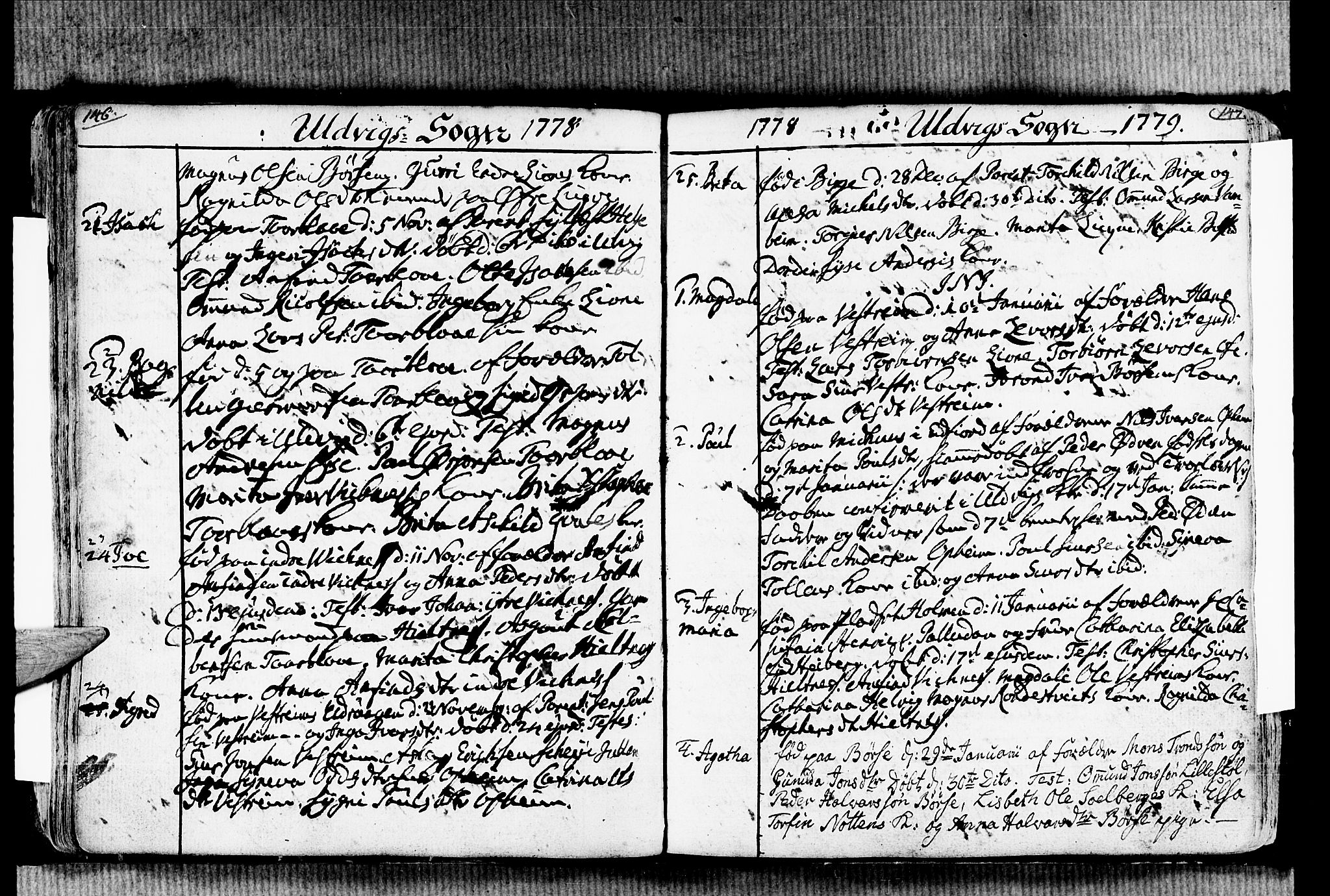 Ulvik sokneprestembete, SAB/A-78801/H/Haa: Parish register (official) no. A 7, 1761-1792, p. 146-147
