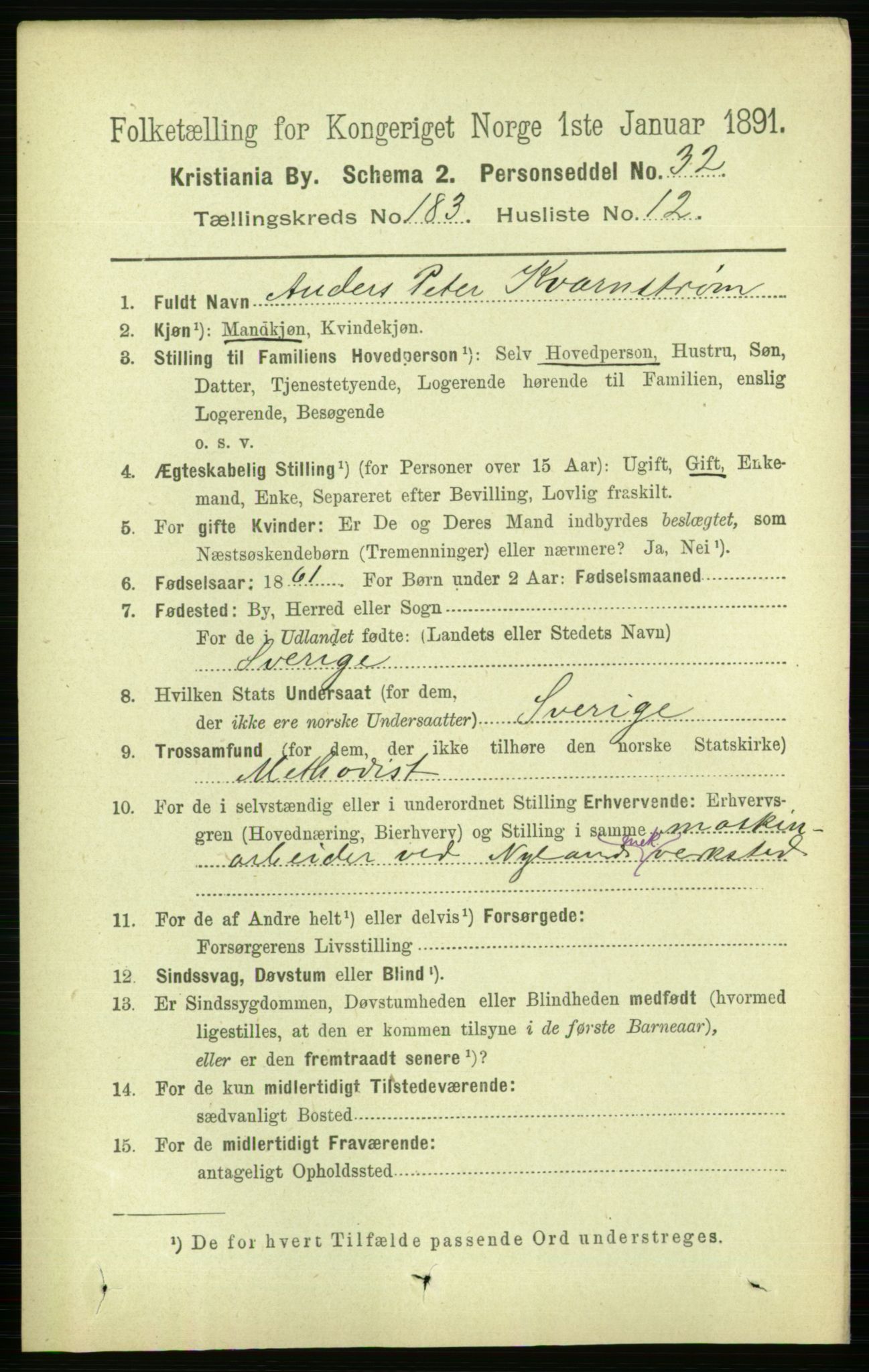 RA, 1891 census for 0301 Kristiania, 1891, p. 109815