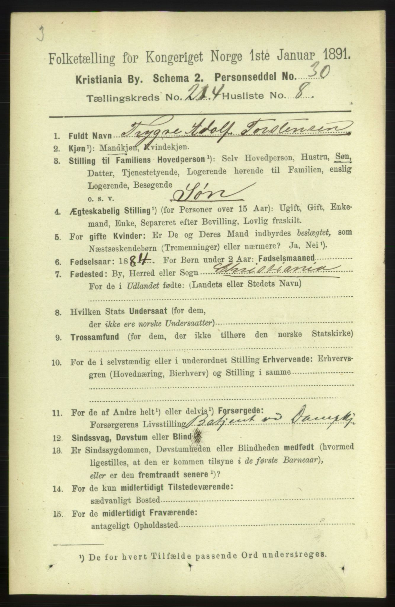 RA, 1891 census for 0301 Kristiania, 1891, p. 127641