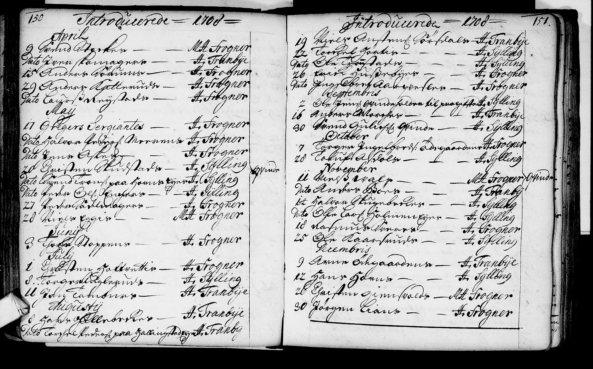 Lier kirkebøker, AV/SAKO-A-230/F/Fa/L0002: Parish register (official) no. I 2, 1701-1726, p. 150-151