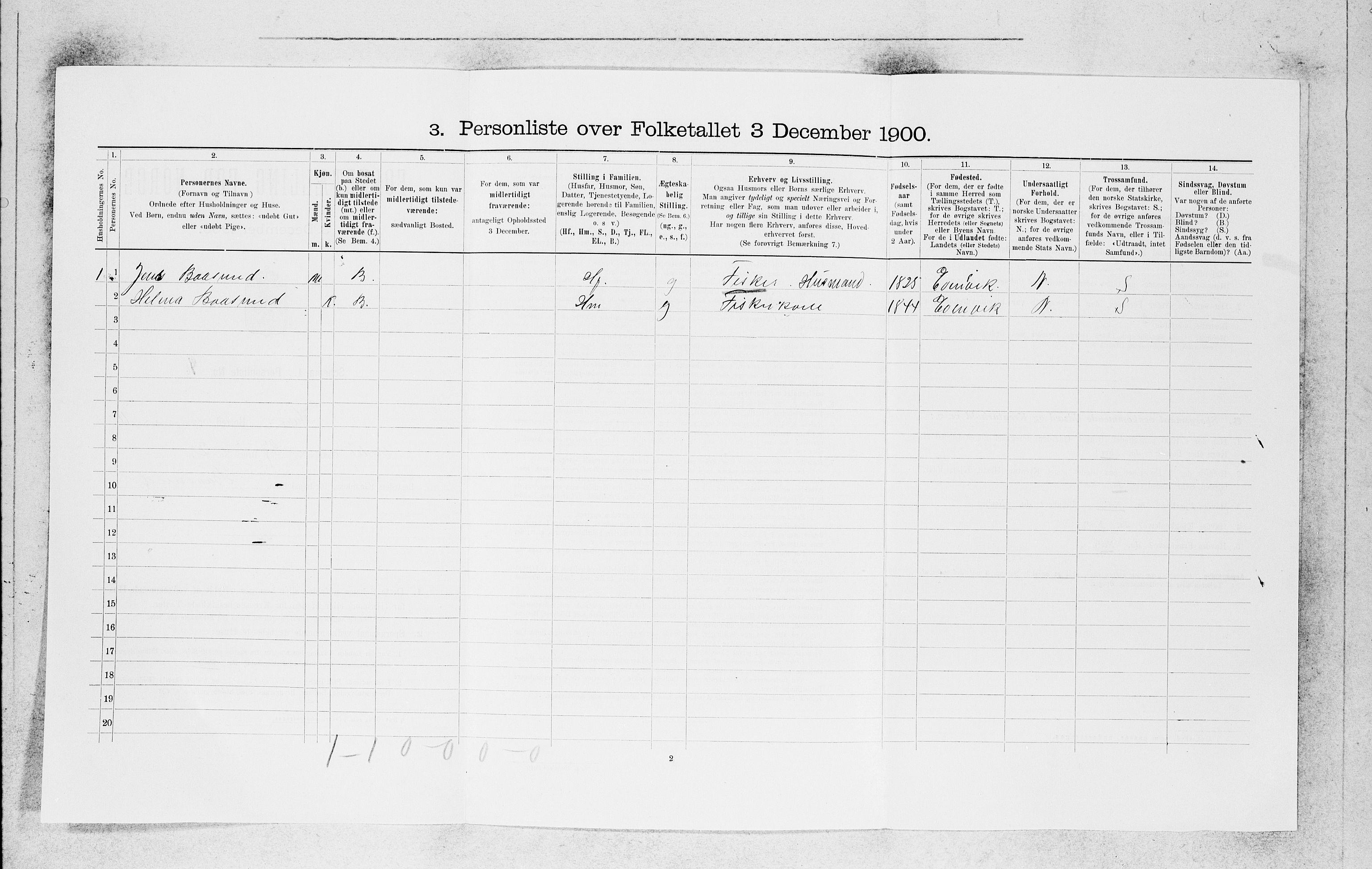 SAB, 1900 census for Kinn, 1900, p. 1176