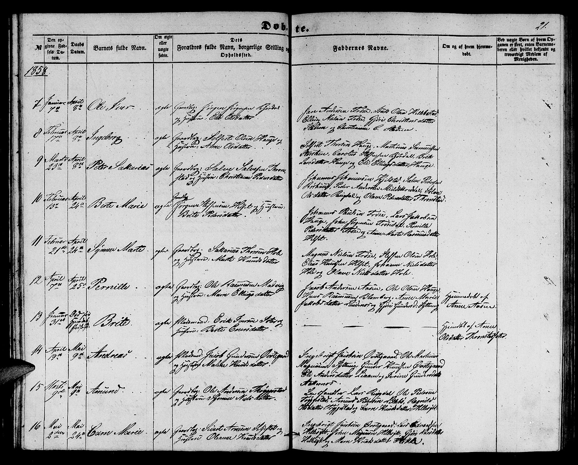 Ministerialprotokoller, klokkerbøker og fødselsregistre - Møre og Romsdal, AV/SAT-A-1454/517/L0228: Parish register (copy) no. 517C01, 1854-1865, p. 21