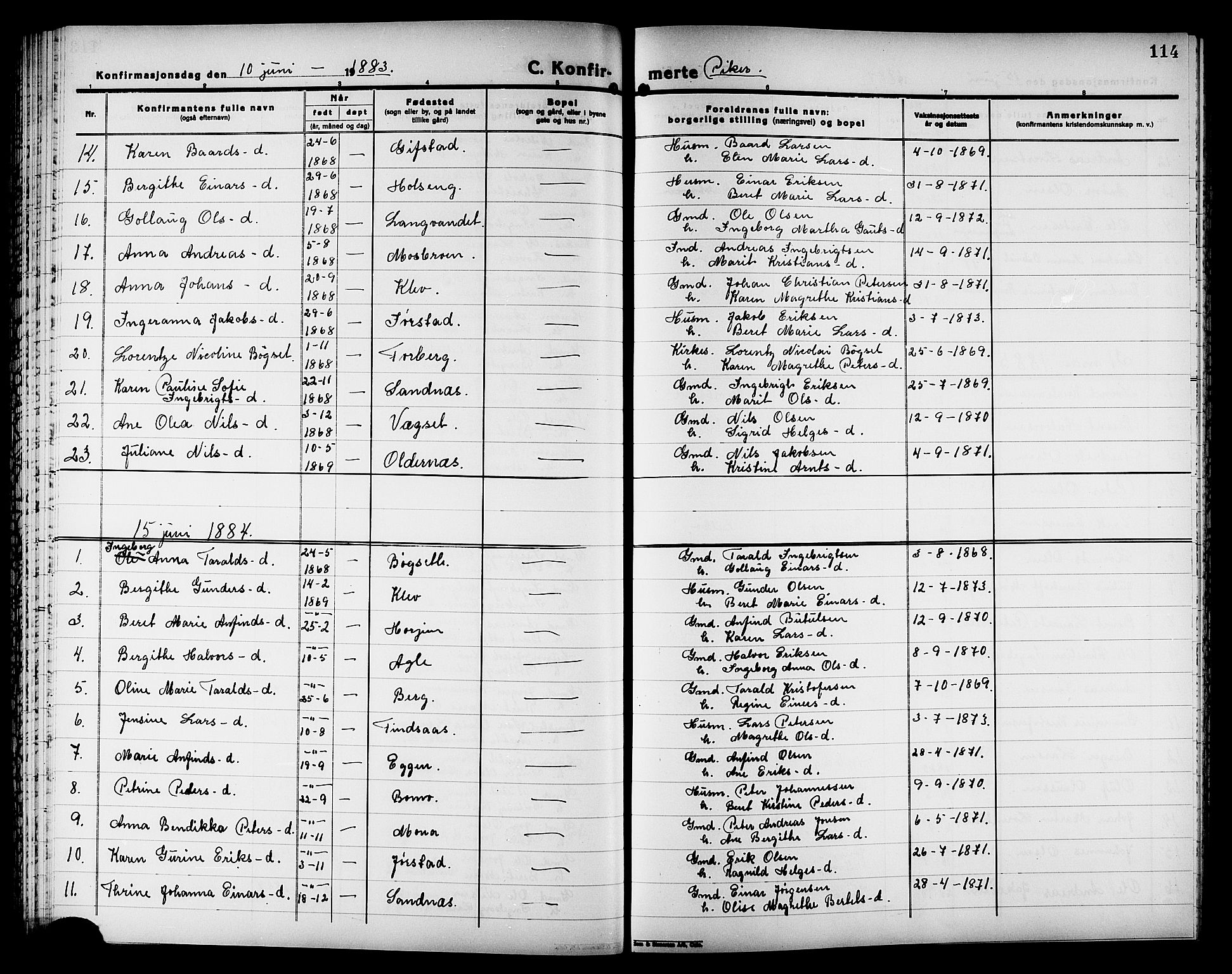 Ministerialprotokoller, klokkerbøker og fødselsregistre - Nord-Trøndelag, AV/SAT-A-1458/749/L0486: Parish register (official) no. 749D02, 1873-1887, p. 114