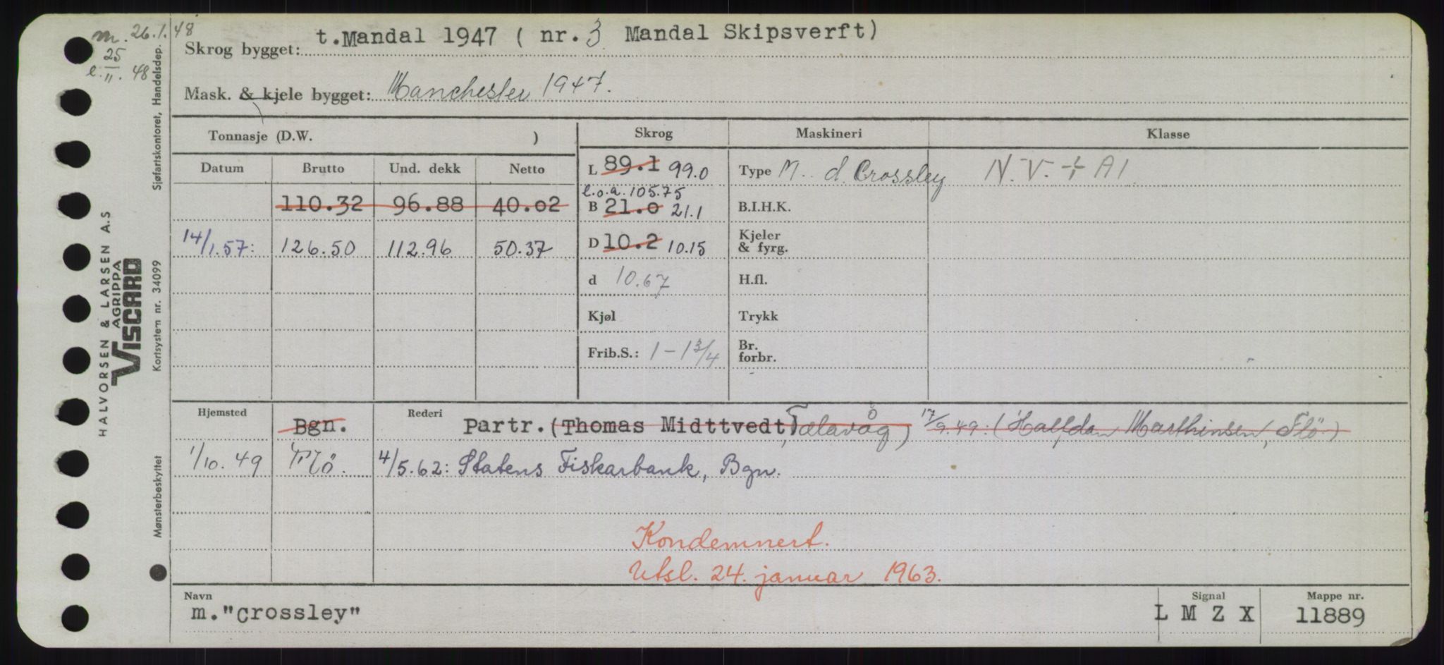 Sjøfartsdirektoratet med forløpere, Skipsmålingen, RA/S-1627/H/Hd/L0008: Fartøy, C-D, p. 265