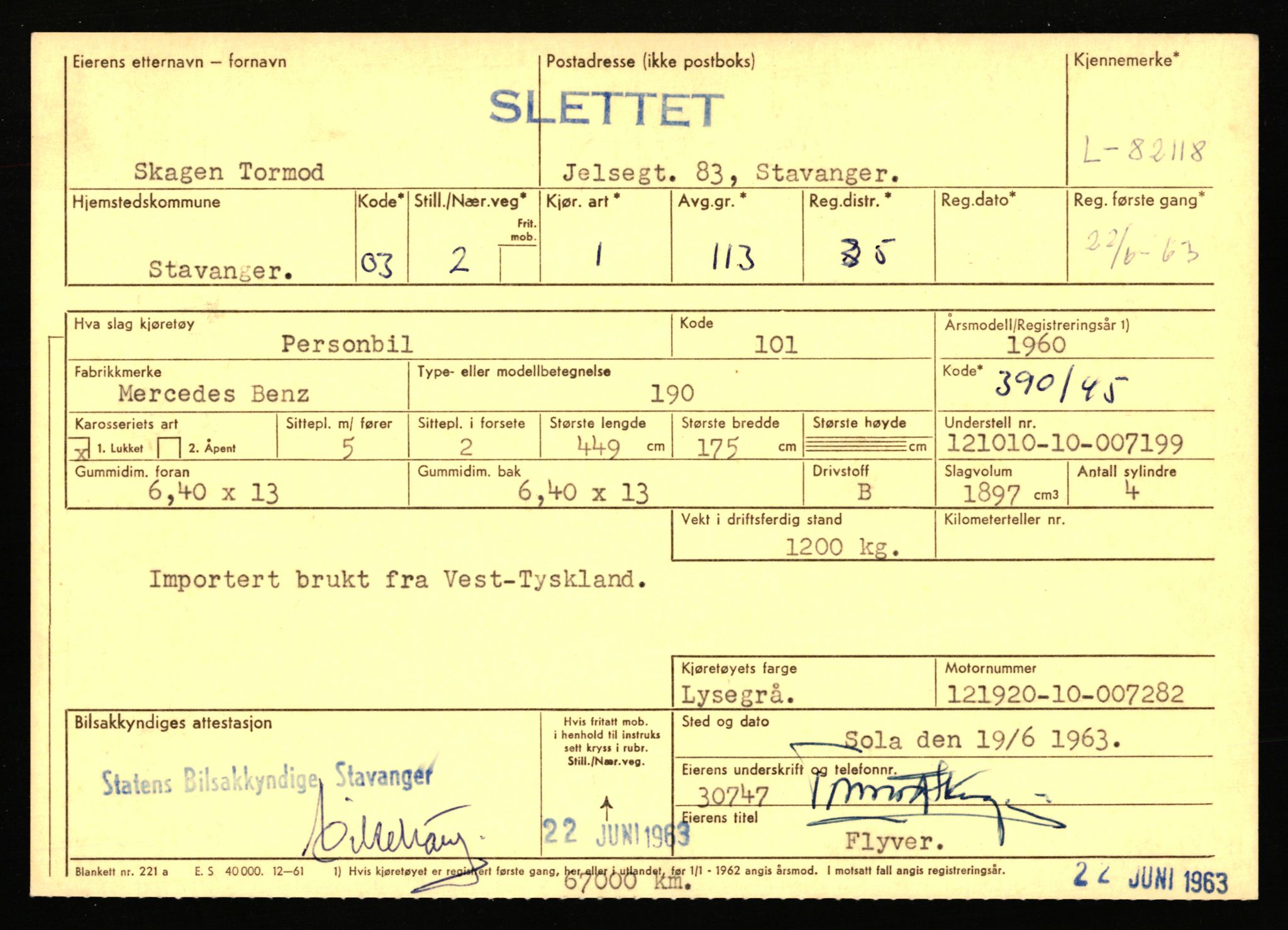 Stavanger trafikkstasjon, AV/SAST-A-101942/0/F/L0071: L-80500 - L-82199, 1930-1971, p. 2627