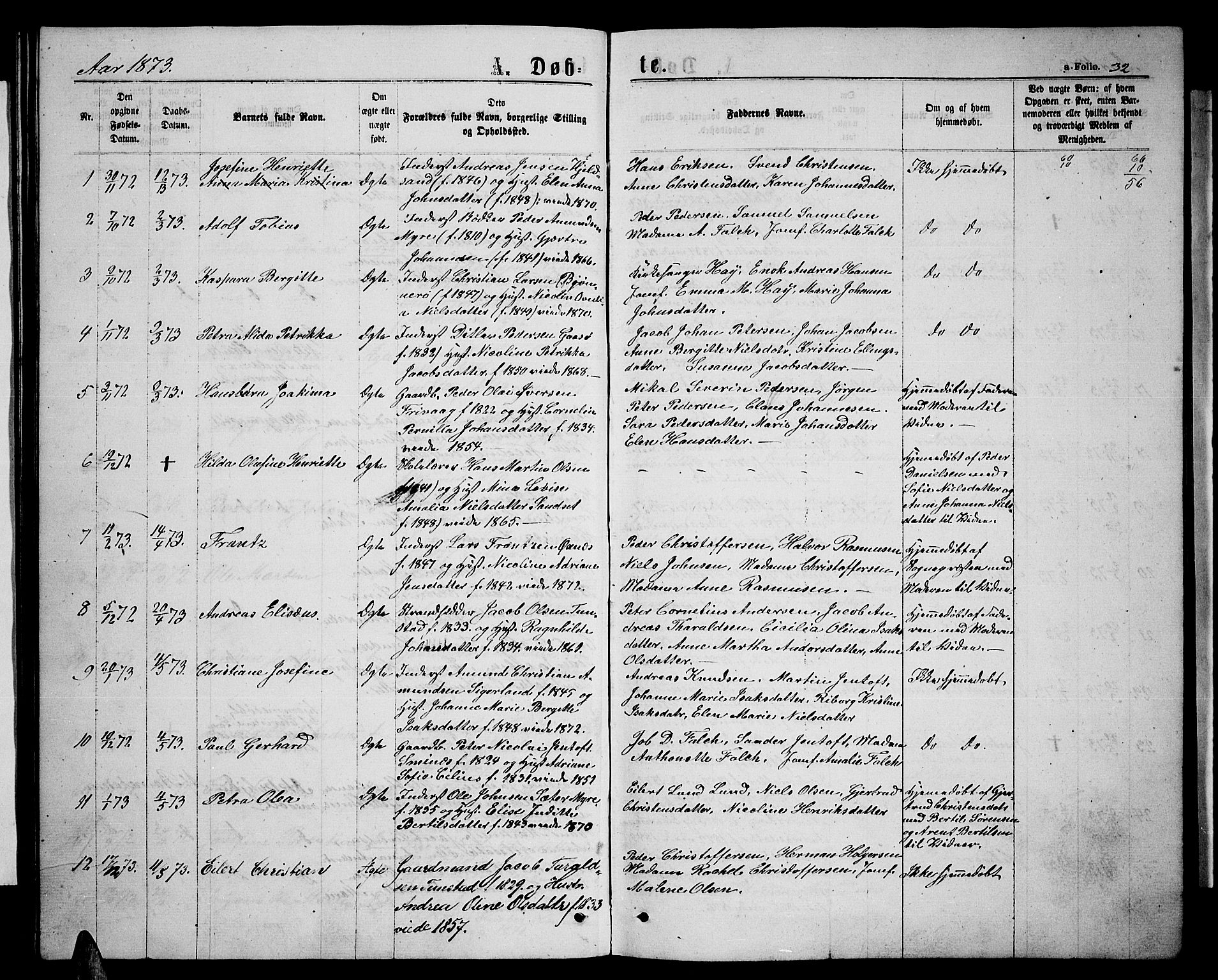 Ministerialprotokoller, klokkerbøker og fødselsregistre - Nordland, SAT/A-1459/893/L1348: Parish register (copy) no. 893C03, 1867-1877, p. 32