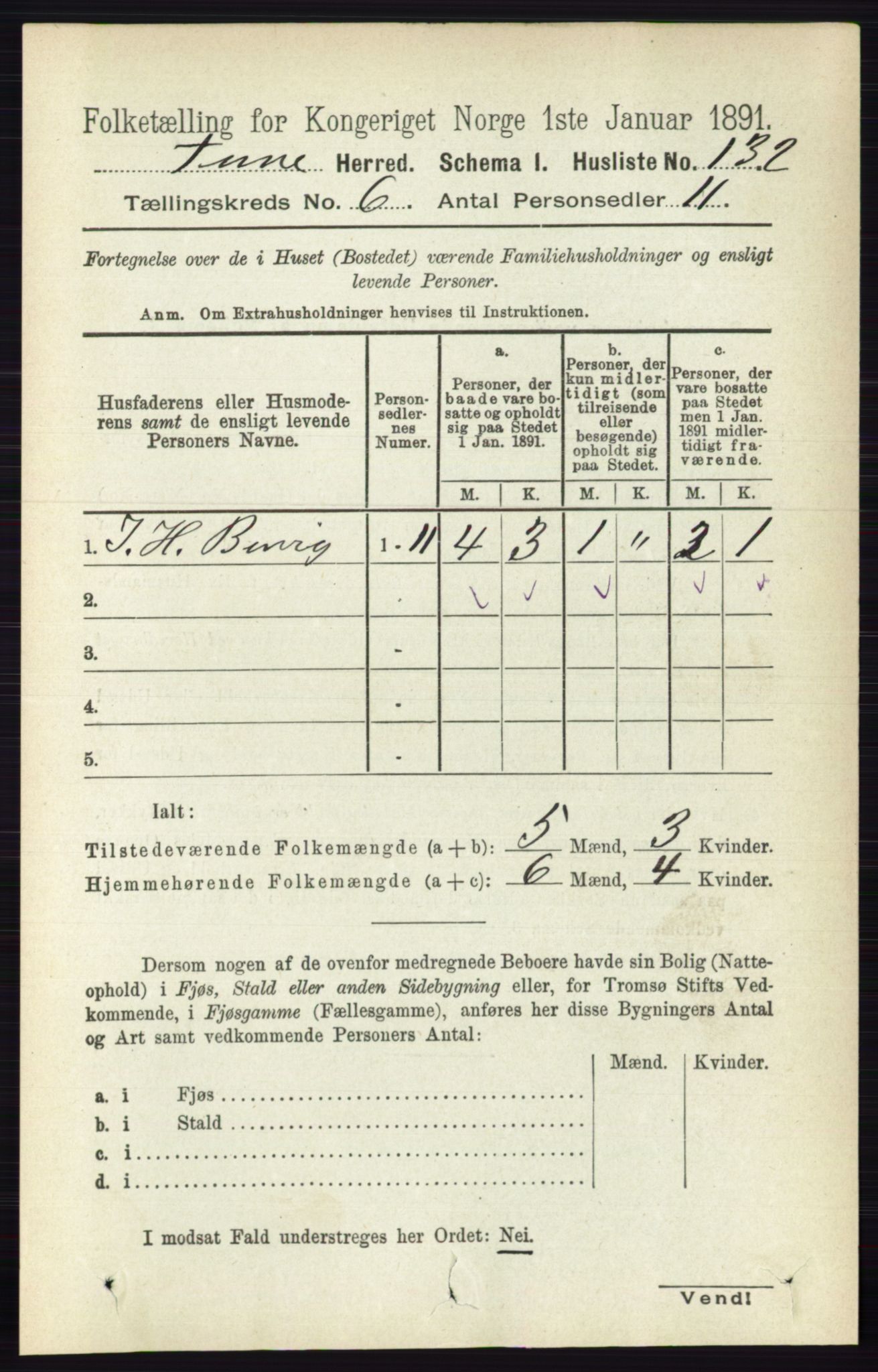 RA, 1891 census for 0130 Tune, 1891, p. 4083