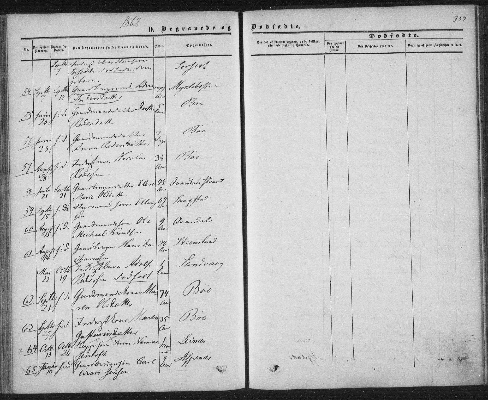 Ministerialprotokoller, klokkerbøker og fødselsregistre - Nordland, AV/SAT-A-1459/855/L0800: Parish register (official) no. 855A08, 1852-1864, p. 357