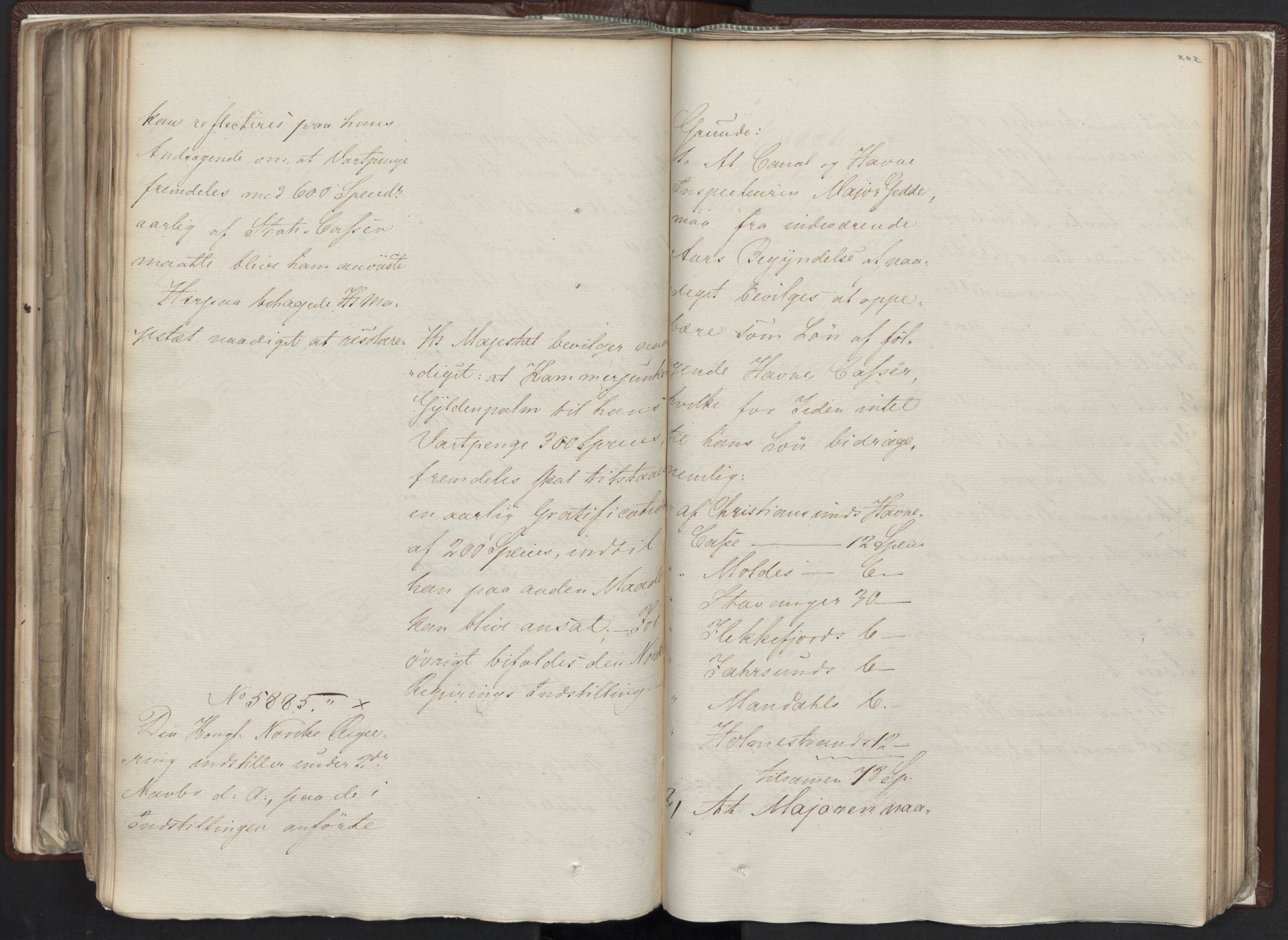 Statsrådssekretariatet, AV/RA-S-1001/A/Ab/L0012: Kgl. res. nr. 5679-6008 II, 1821, p. 201b-202a