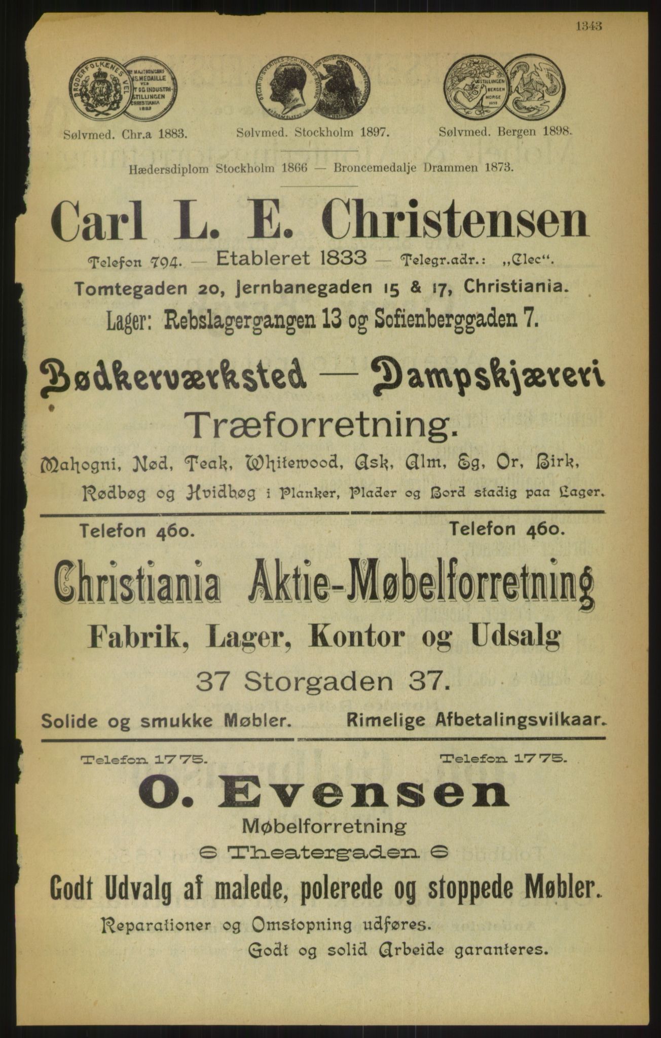 Kristiania/Oslo adressebok, PUBL/-, 1900, p. 1343