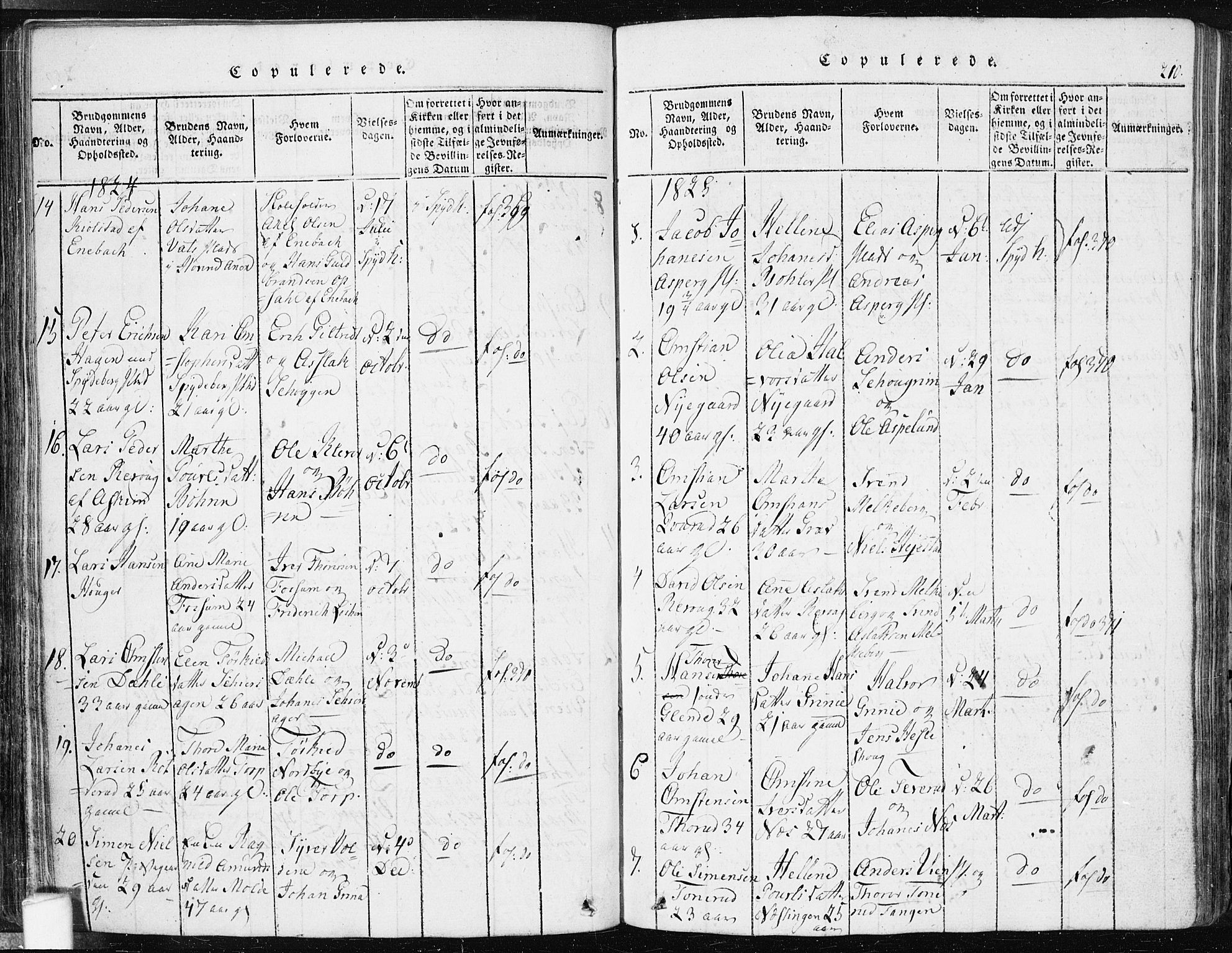 Spydeberg prestekontor Kirkebøker, AV/SAO-A-10924/F/Fa/L0004: Parish register (official) no. I 4, 1814-1841, p. 210