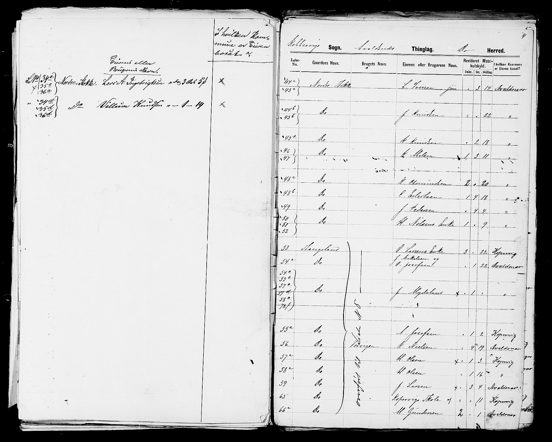 SAST, 1875 census for 1147L Avaldsnes/Avaldsnes og Kopervik, 1875, p. 43