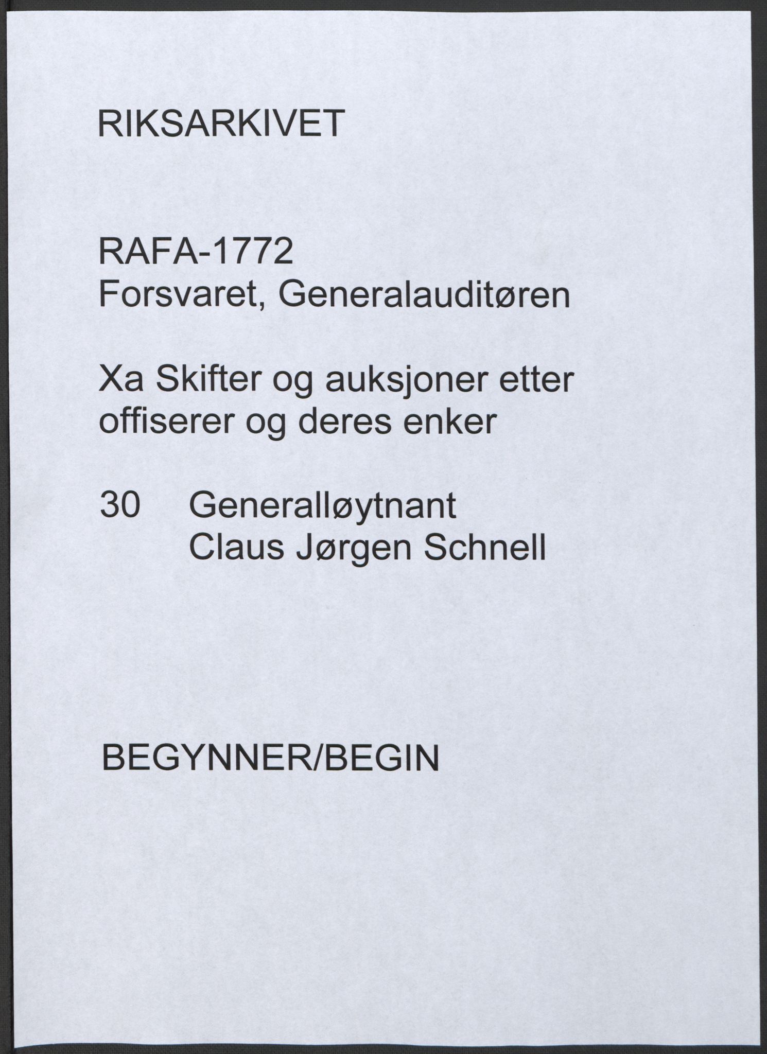 Forsvaret, Generalauditøren, AV/RA-RAFA-1772/F/Fj/Fja/L0030: Schnell (S. 349) 1783., 1783, p. 1