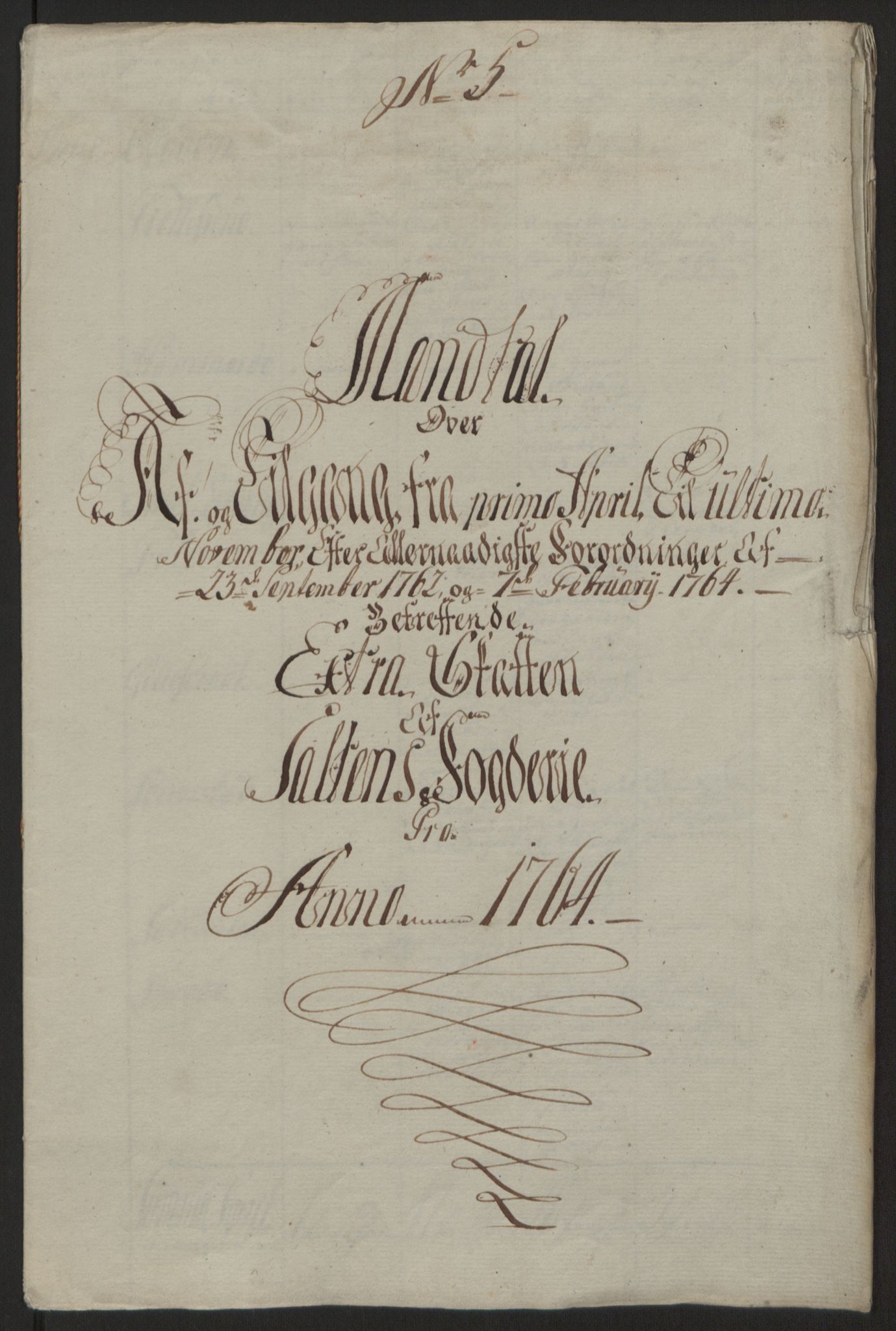 Rentekammeret inntil 1814, Reviderte regnskaper, Fogderegnskap, RA/EA-4092/R66/L4670: Ekstraskatten Salten, 1762-1764, p. 392