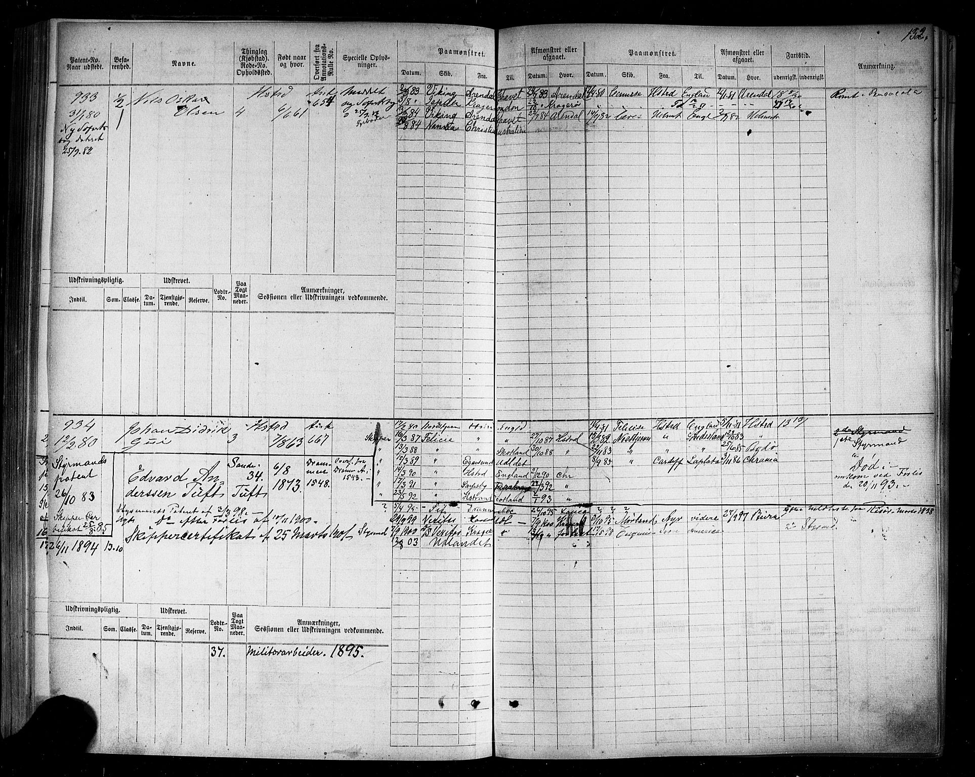 Holmestrand innrulleringskontor, SAKO/A-1151/F/Fc/L0003: Hovedrulle, 1872-1921, p. 137