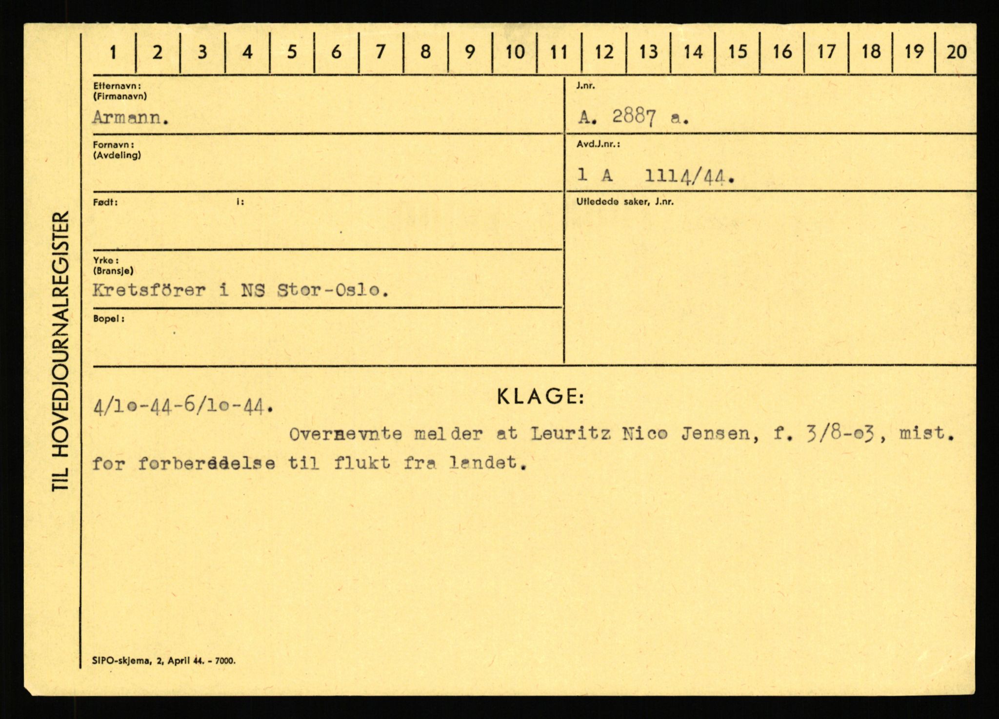 Statspolitiet - Hovedkontoret / Osloavdelingen, AV/RA-S-1329/C/Ca/L0001: Aabakken - Armann, 1943-1945, p. 5330
