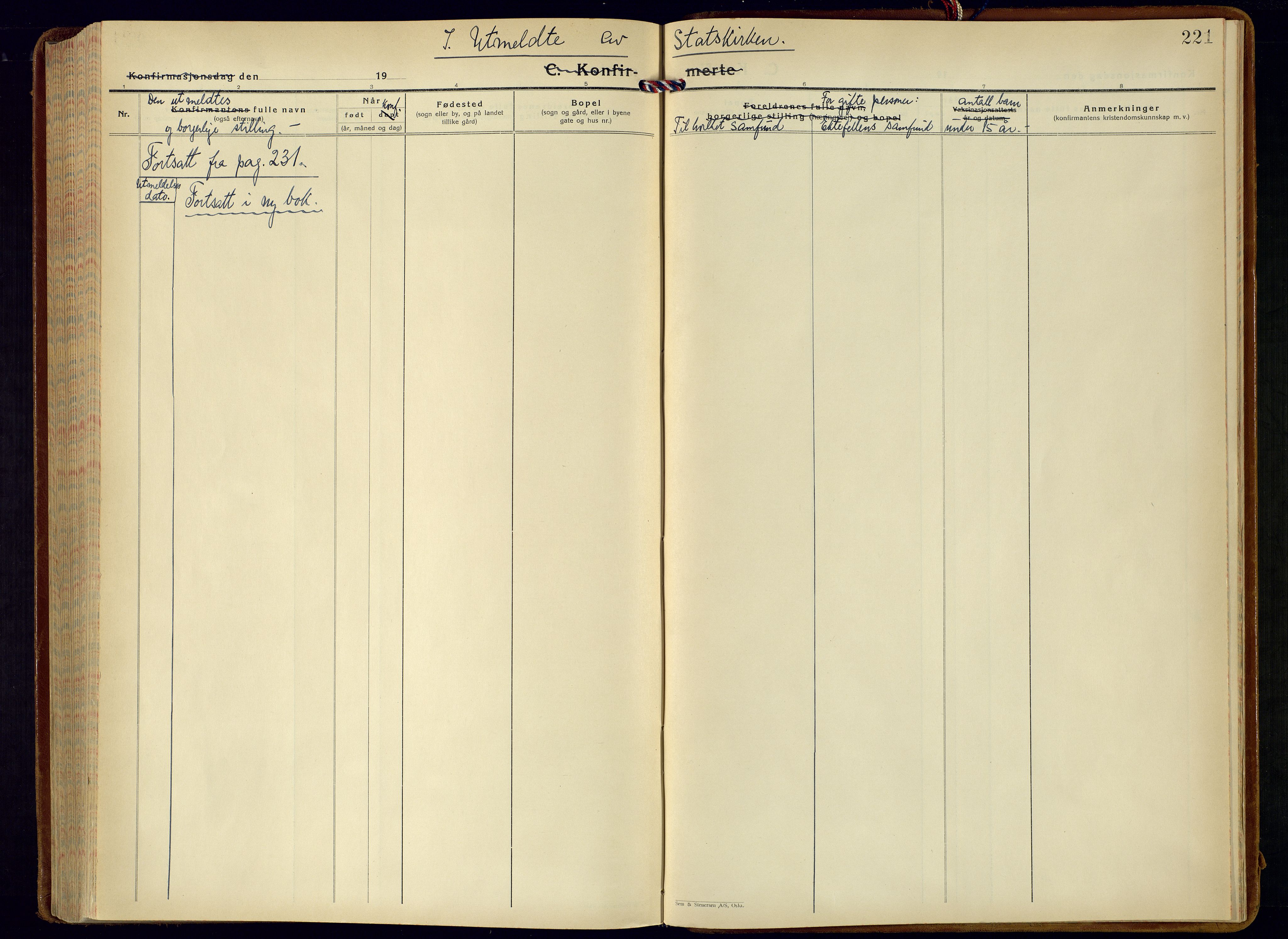Kristiansand domprosti, SAK/1112-0006/F/Fa/L0034: Parish register (official) no. A-33, 1940-1954, p. 221