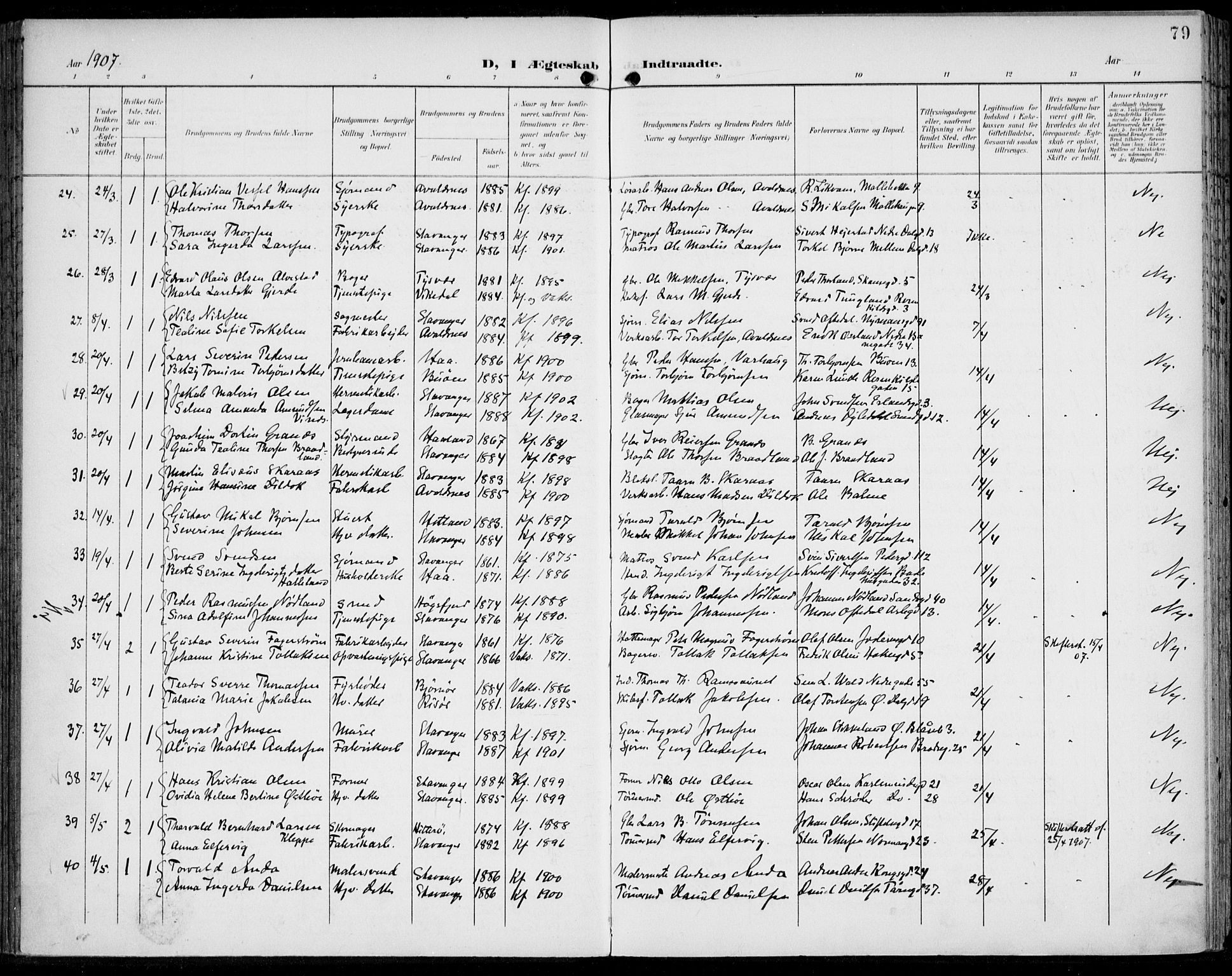 St. Johannes sokneprestkontor, AV/SAST-A-101814/002/B/L0001: Parish register (official) no. A 8, 1899-1917, p. 79