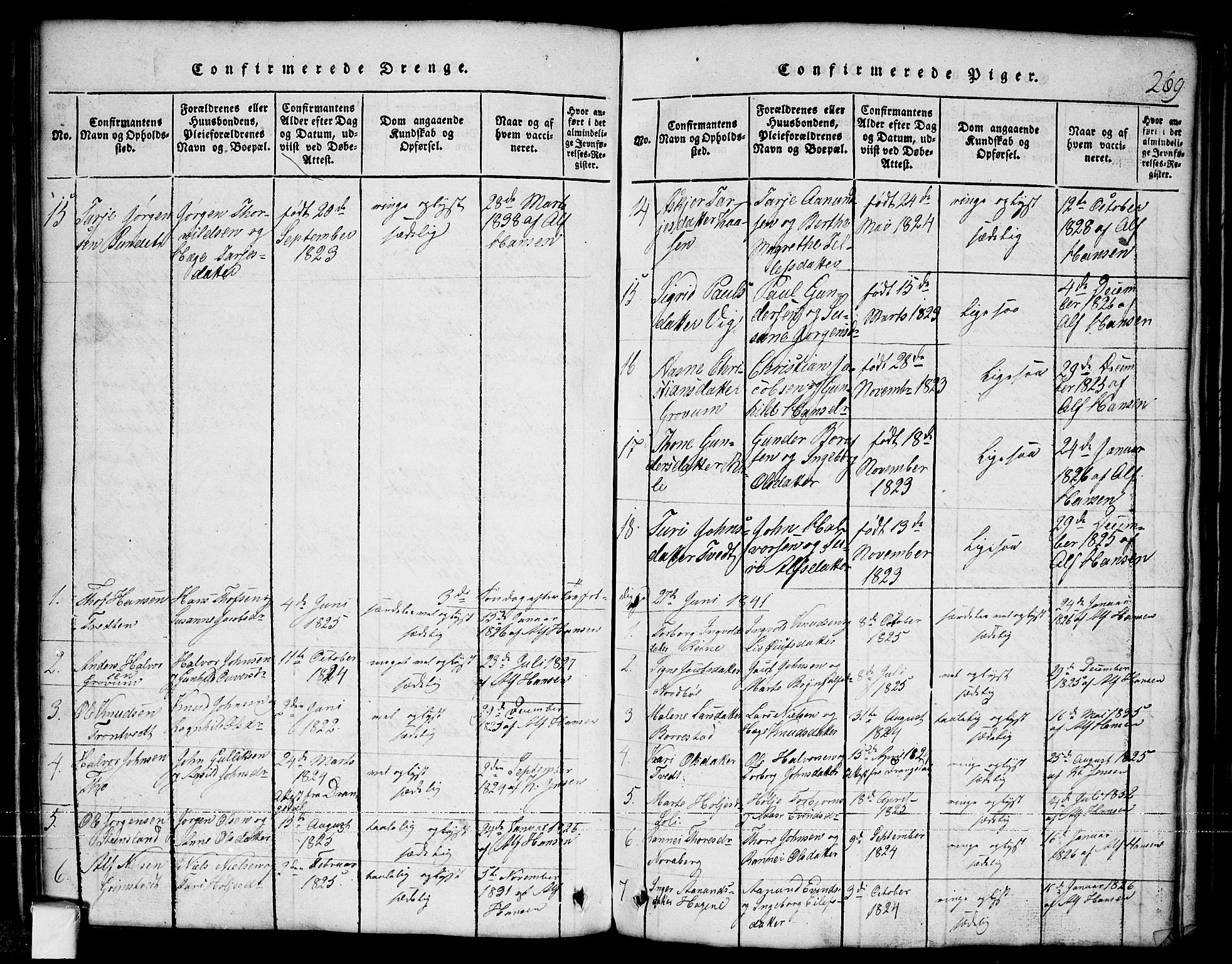 Nissedal kirkebøker, SAKO/A-288/G/Ga/L0001: Parish register (copy) no. I 1, 1814-1860, p. 269