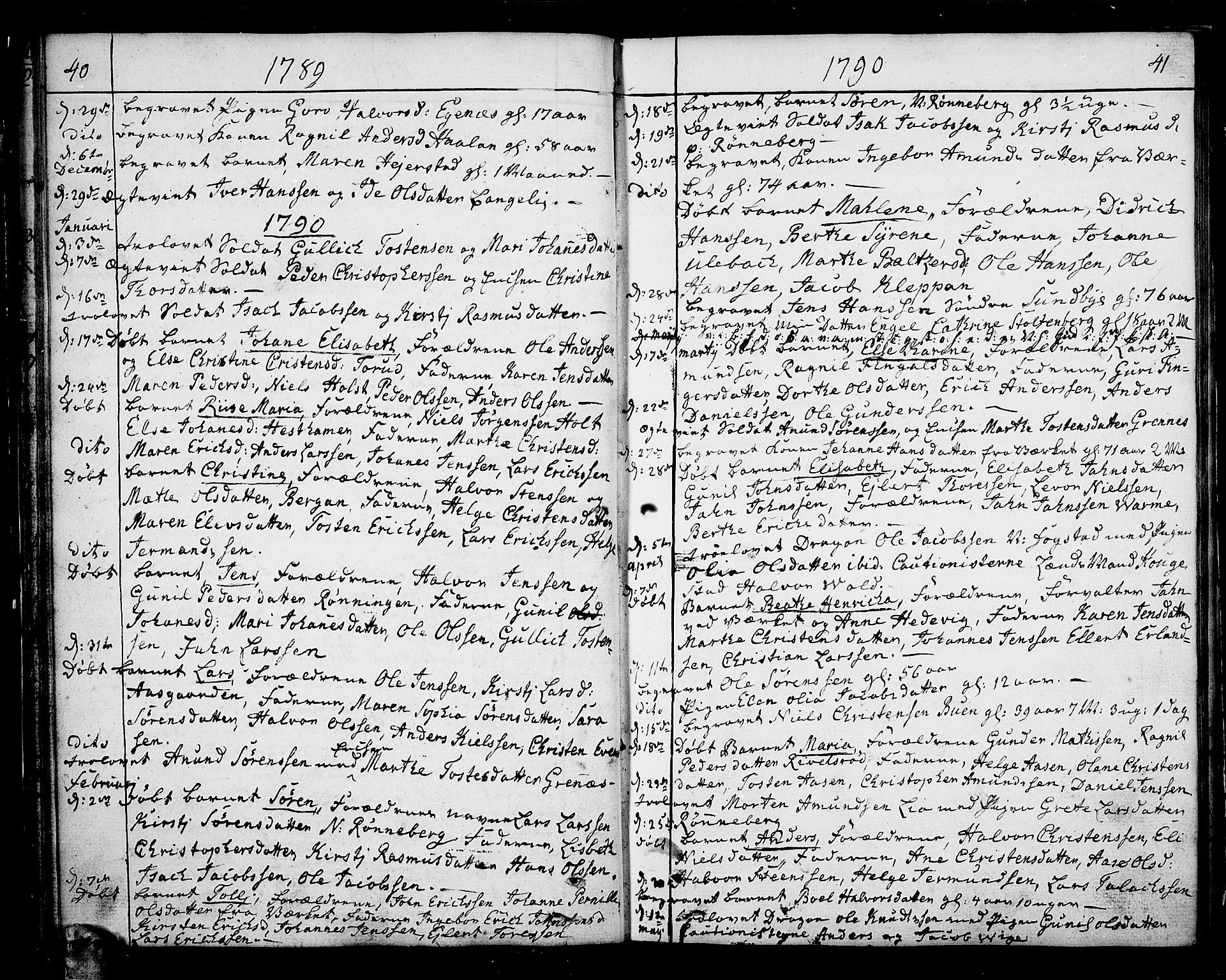 Hof kirkebøker, SAKO/A-64/F/Fa/L0003: Parish register (official) no. I 3, 1782-1814, p. 40-41