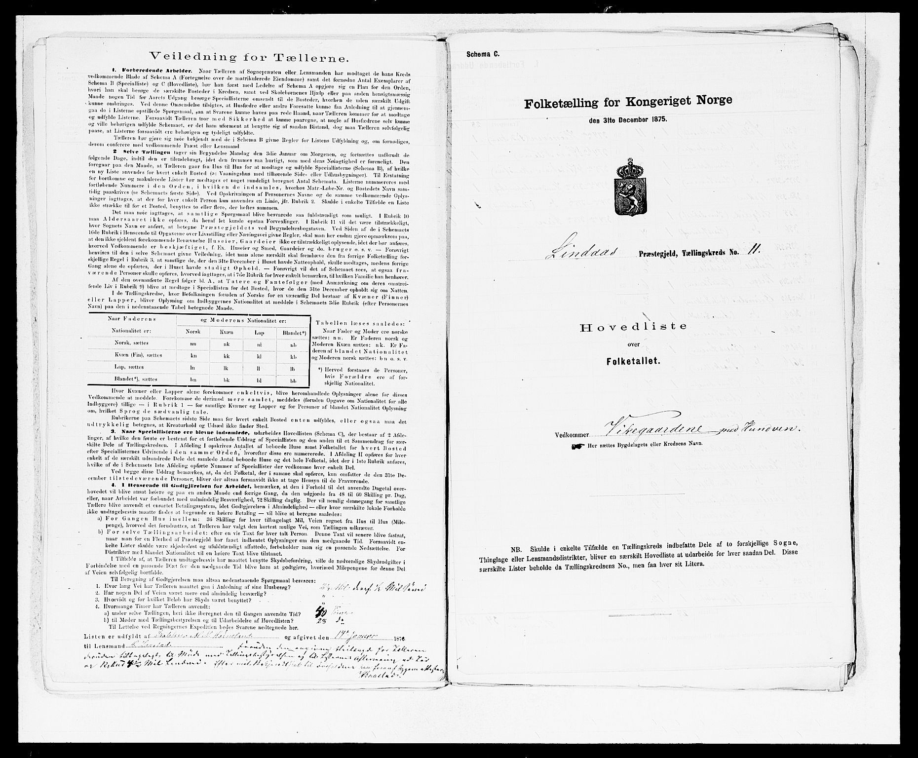 SAB, 1875 census for 1263P Lindås, 1875, p. 25