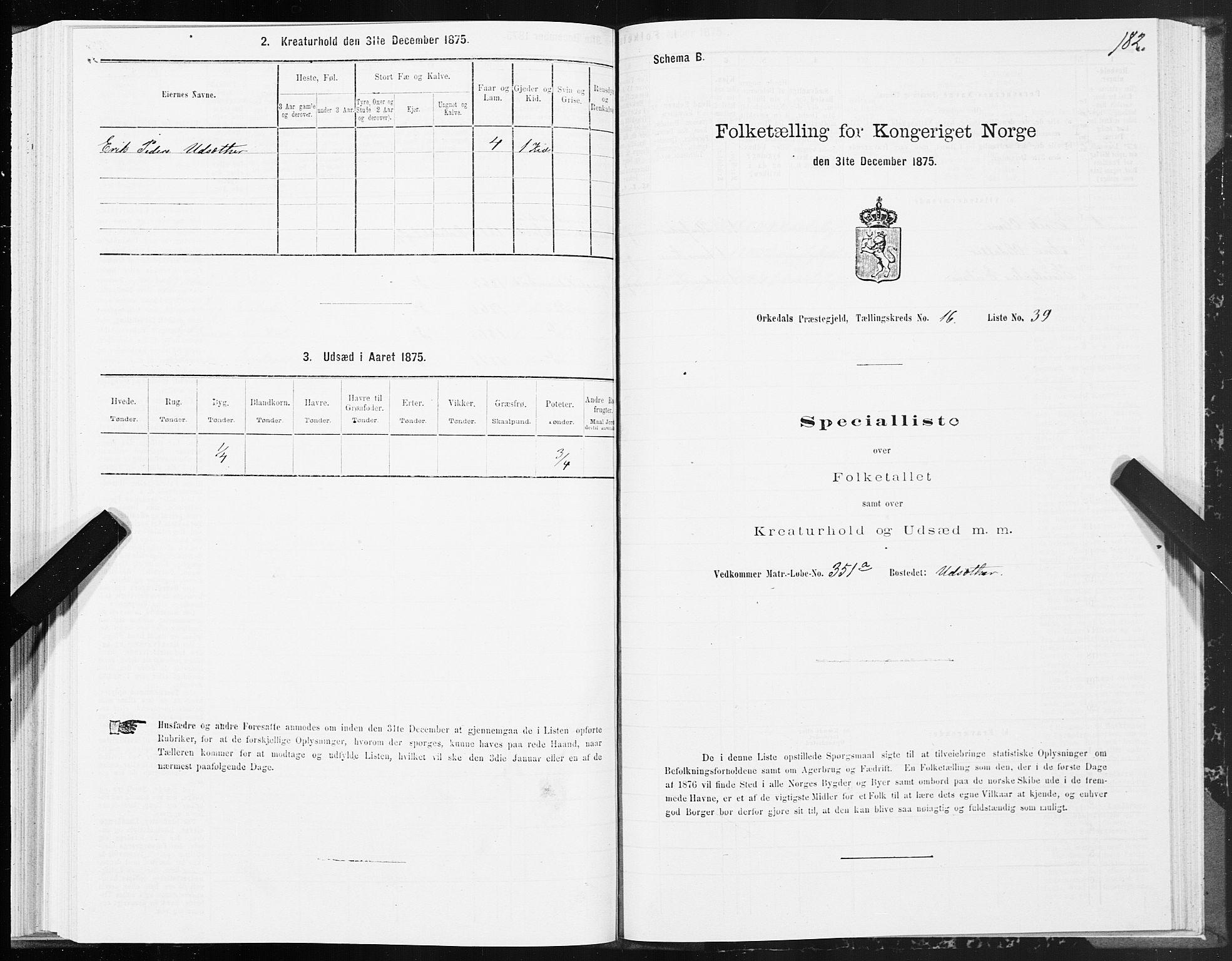 SAT, 1875 census for 1638P Orkdal, 1875, p. 8182
