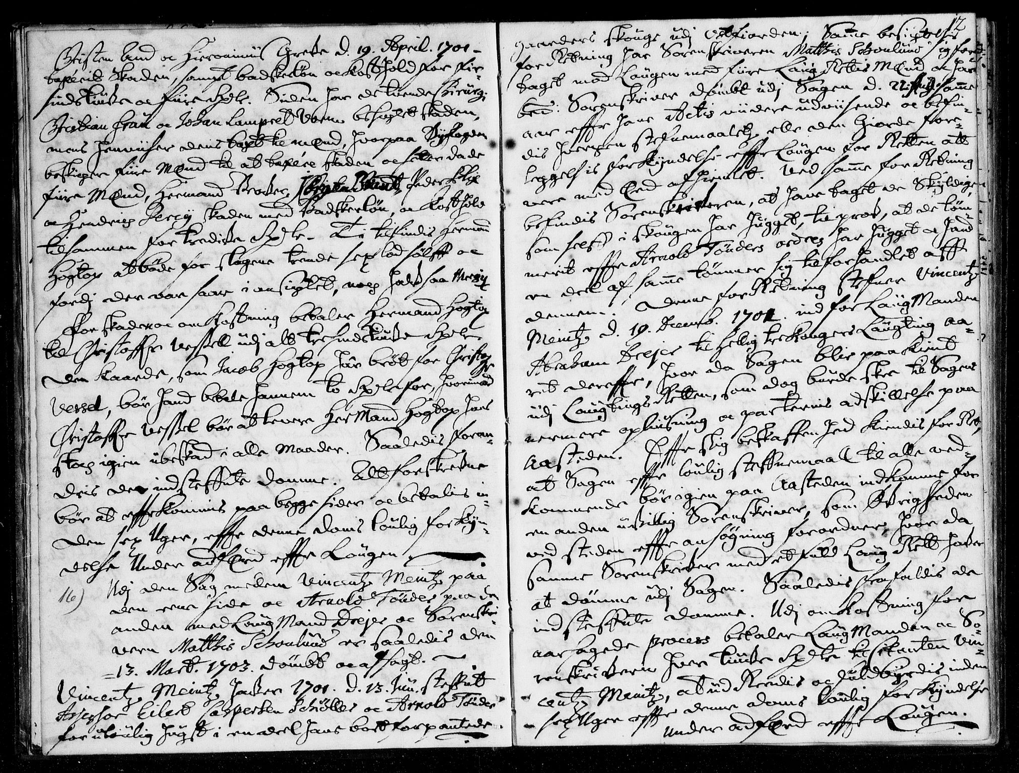 Overhoffretten 1667-1797, AV/RA-EA-2884/Aa/L0034: Avsiktsprotokoll, 1703, p. 11b-12a