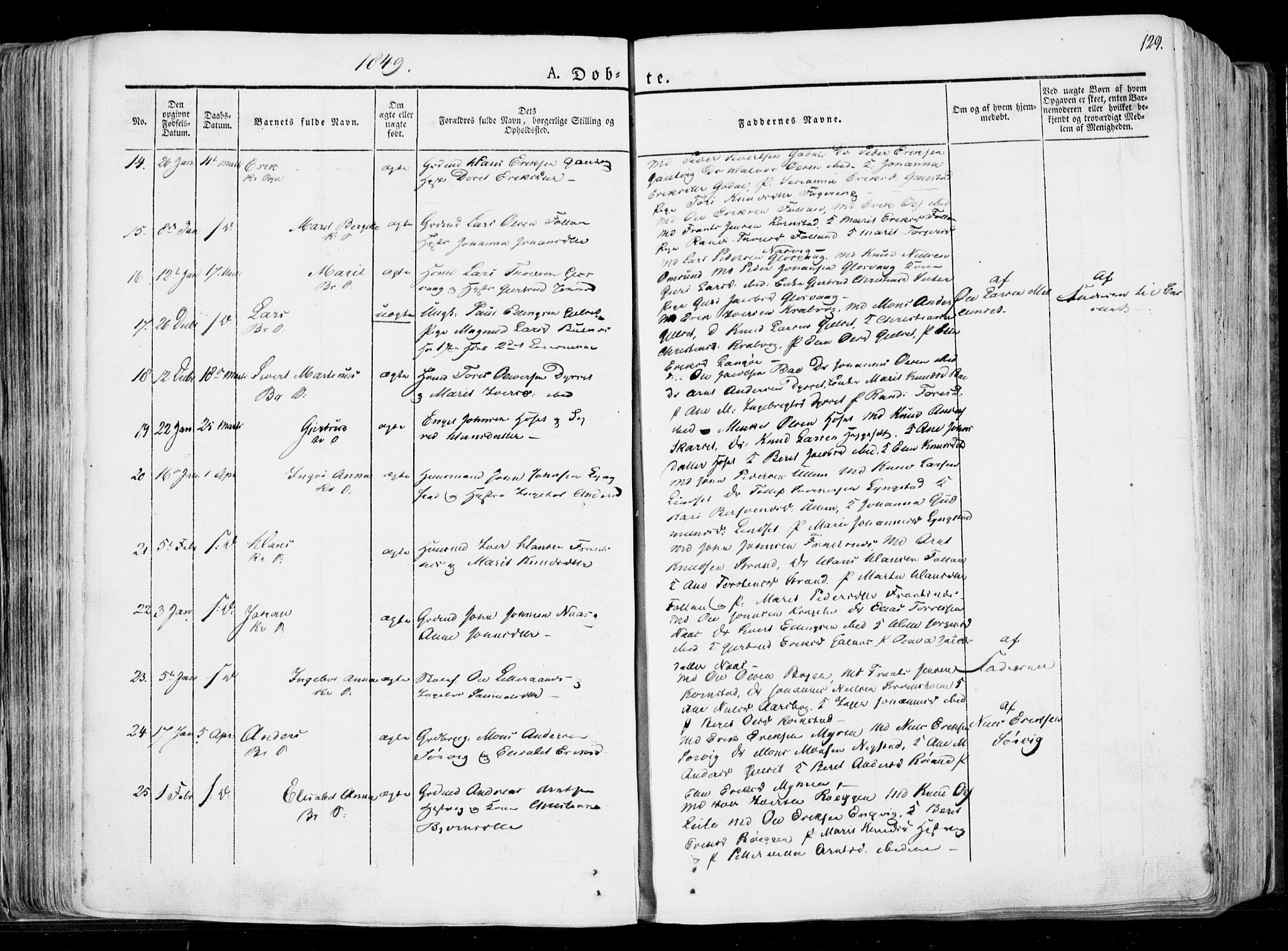 Ministerialprotokoller, klokkerbøker og fødselsregistre - Møre og Romsdal, AV/SAT-A-1454/568/L0803: Parish register (official) no. 568A10, 1830-1853, p. 129