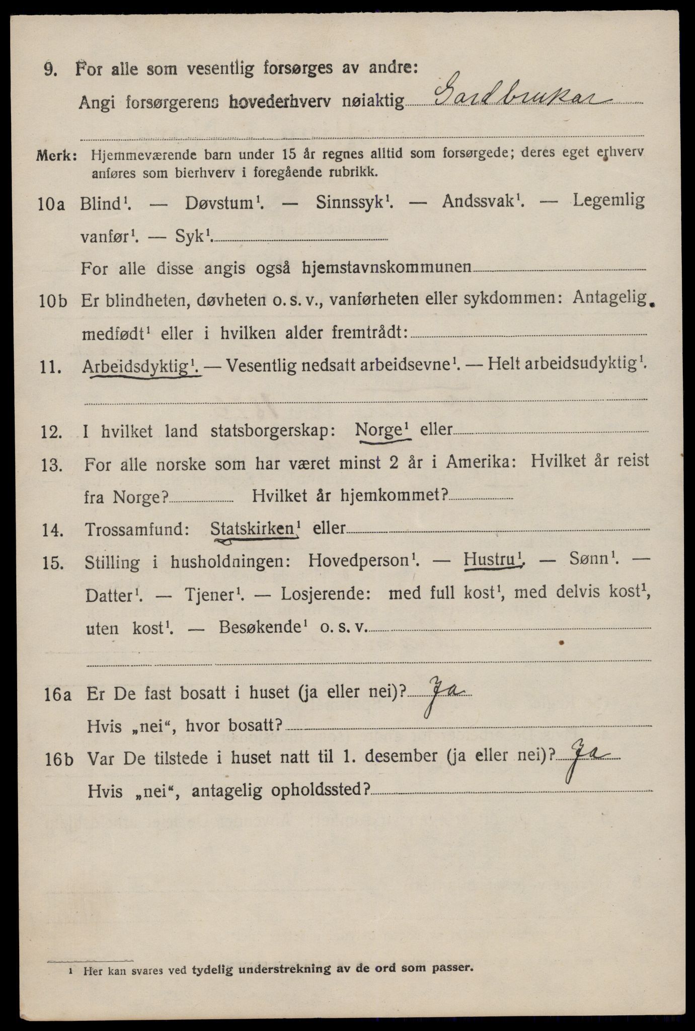 SAST, 1920 census for Eigersund, 1920, p. 3600