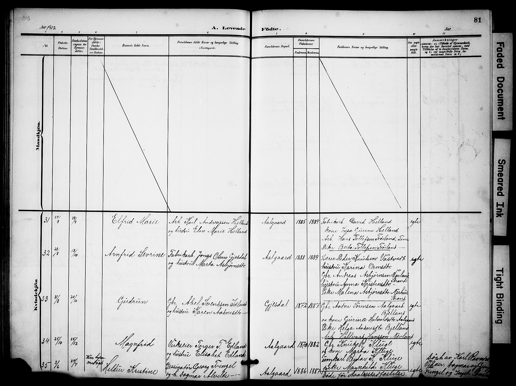 Lye sokneprestkontor, AV/SAST-A-101794/001/30BB/L0009: Parish register (copy) no. B 9, 1902-1923, p. 81