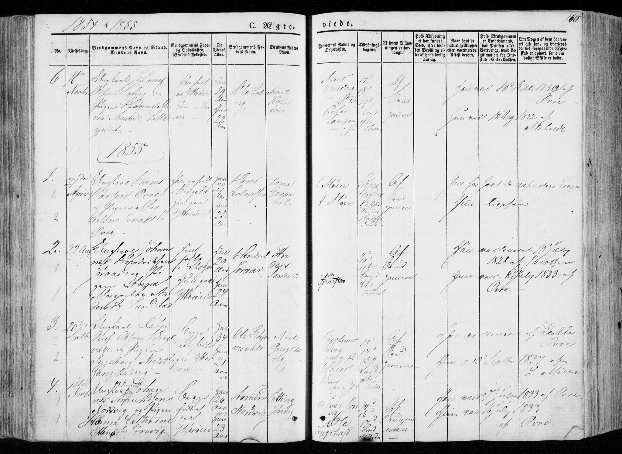 Ministerialprotokoller, klokkerbøker og fødselsregistre - Nord-Trøndelag, SAT/A-1458/722/L0218: Parish register (official) no. 722A05, 1843-1868, p. 160
