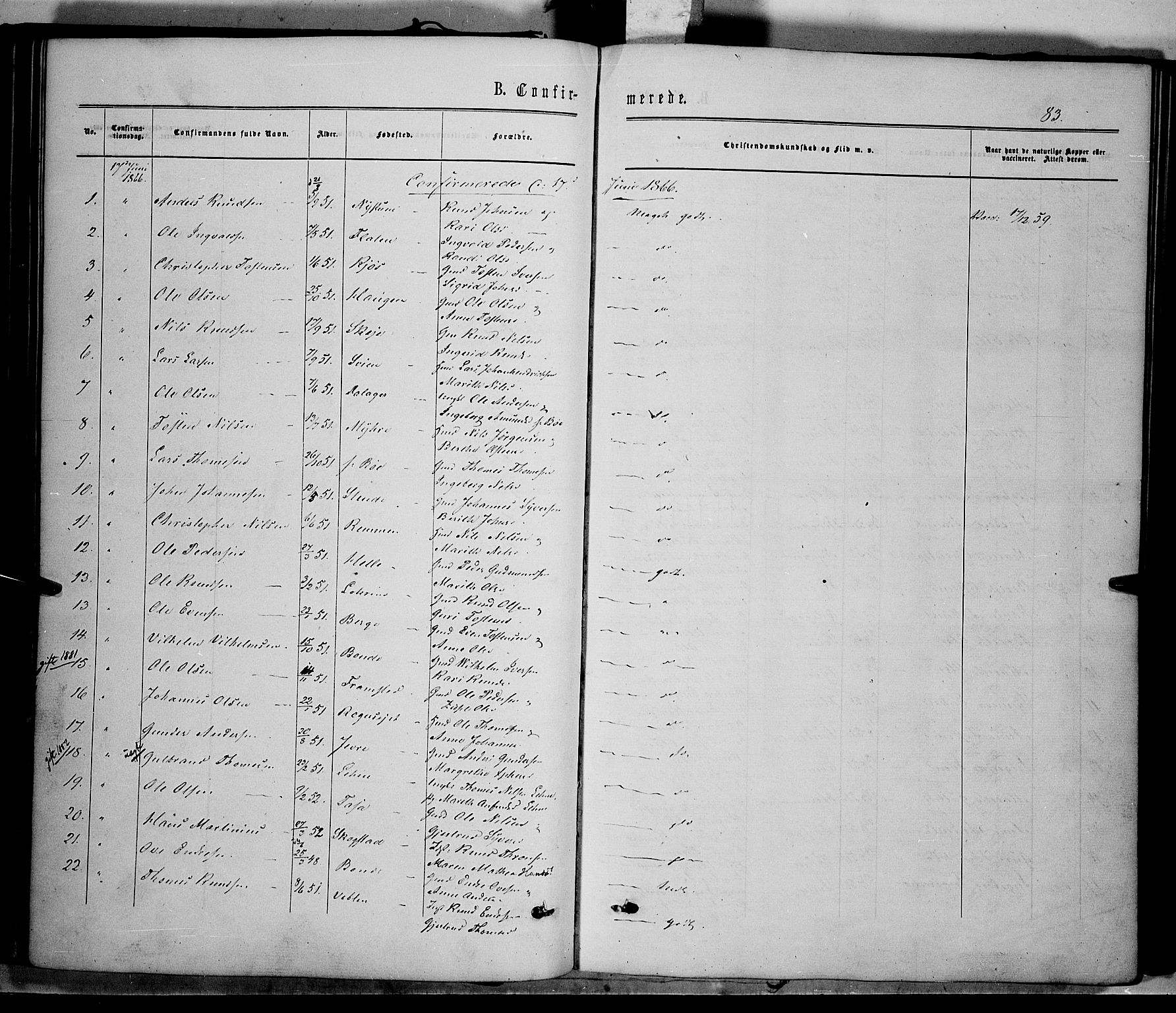 Vang prestekontor, Valdres, SAH/PREST-140/H/Ha/L0007: Parish register (official) no. 7, 1865-1881, p. 83