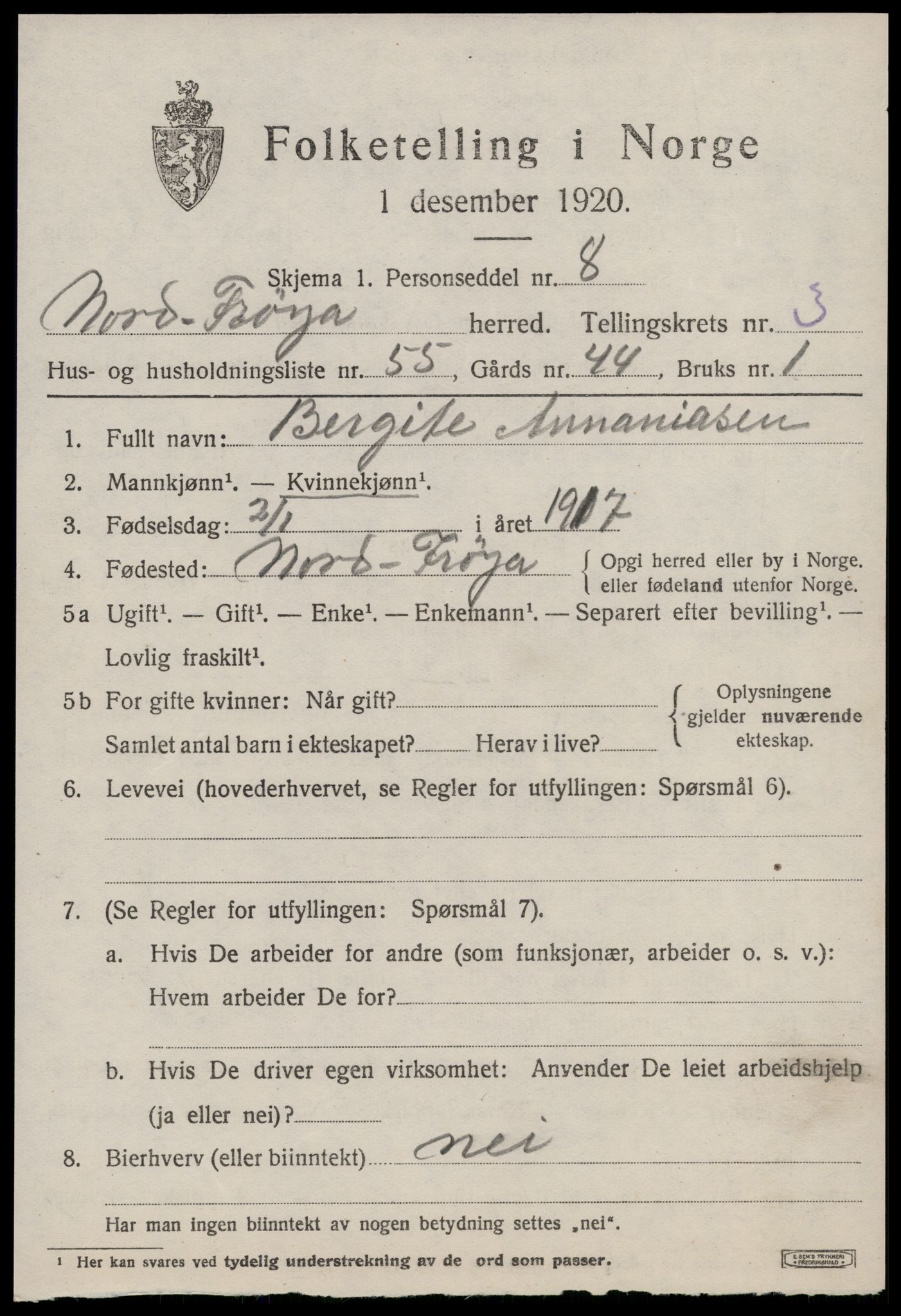 SAT, 1920 census for Nord-Frøya, 1920, p. 8123