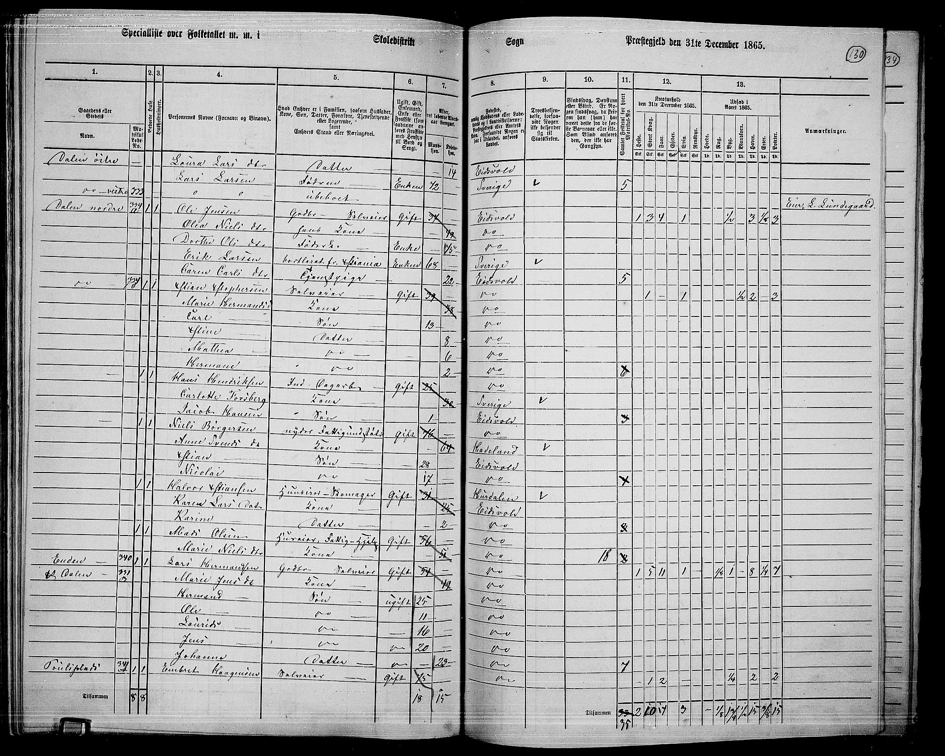 RA, 1865 census for Eidsvoll, 1865, p. 113