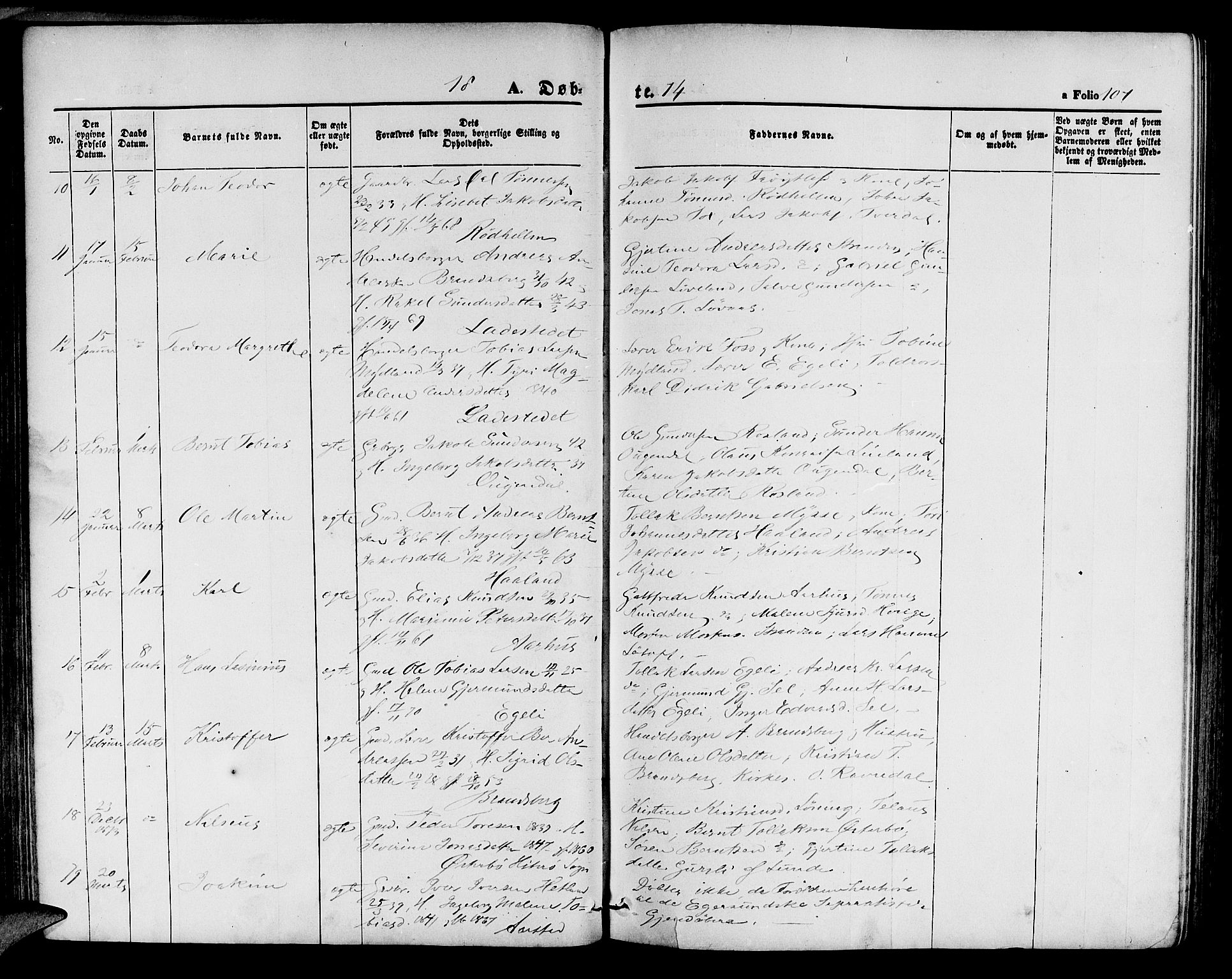 Sokndal sokneprestkontor, AV/SAST-A-101808: Parish register (copy) no. B 3, 1865-1879, p. 107