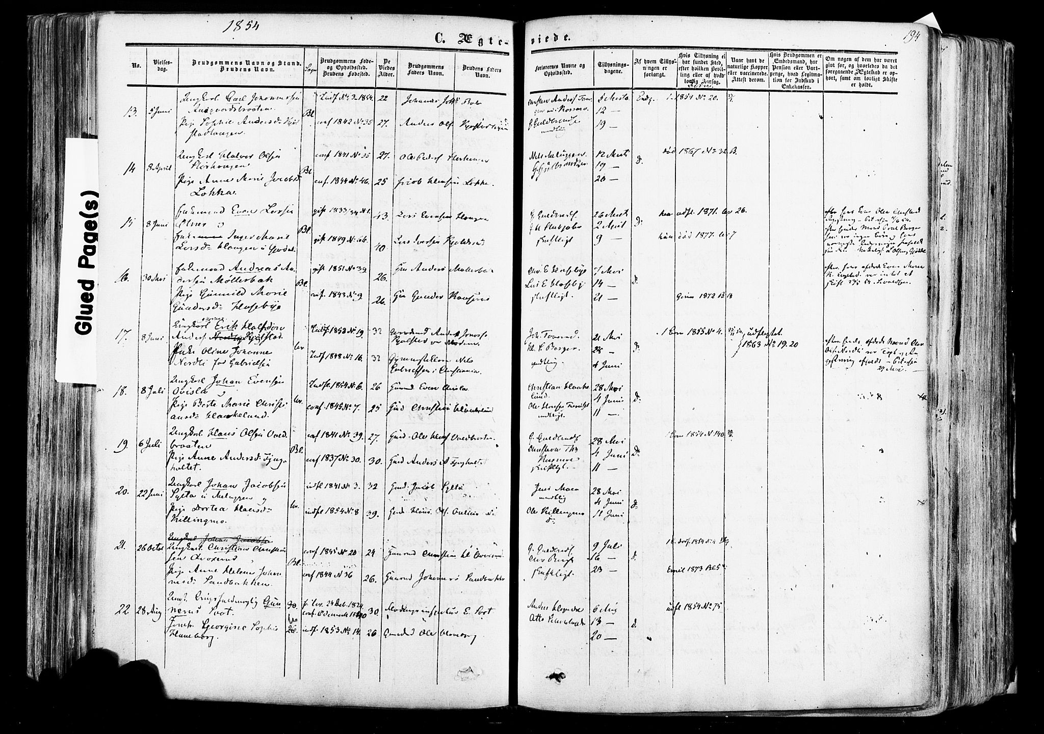 Aurskog prestekontor Kirkebøker, SAO/A-10304a/F/Fa/L0007: Parish register (official) no. I 7, 1854-1877, p. 194