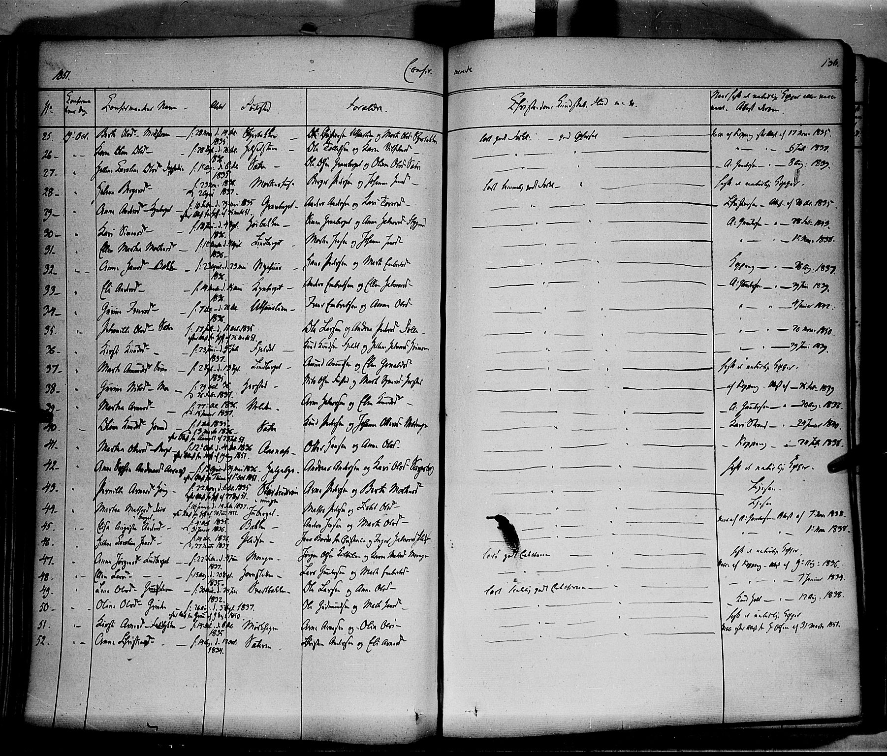 Elverum prestekontor, AV/SAH-PREST-044/H/Ha/Haa/L0009: Parish register (official) no. 9, 1843-1856, p. 136