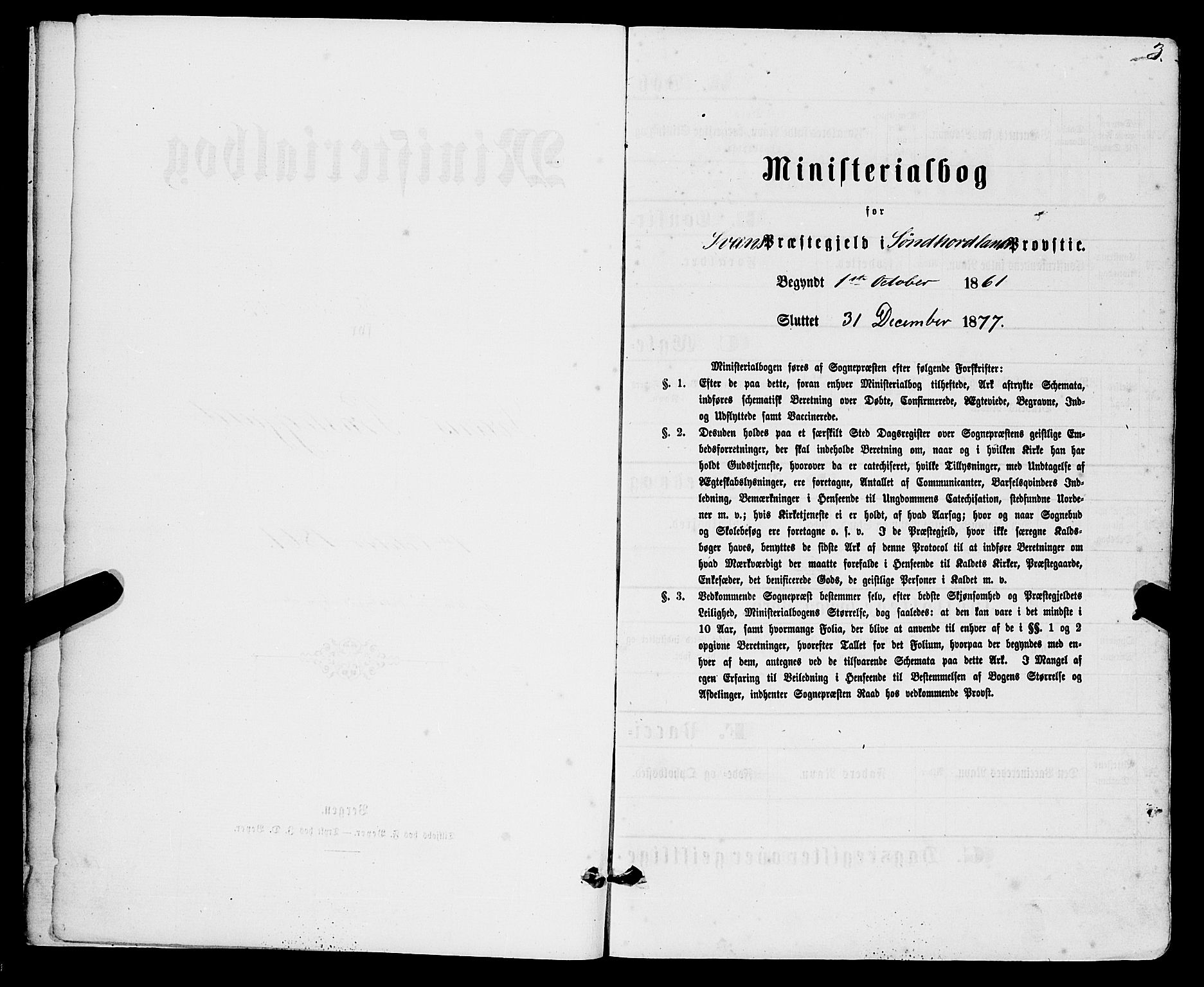 Sveio Sokneprestembete, SAB/A-78501/H/Haa: Parish register (official) no. A 1, 1861-1877, p. 3