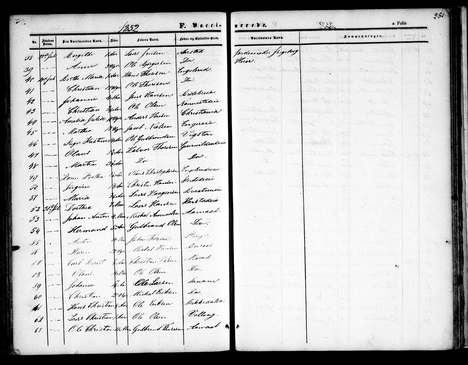 Nannestad prestekontor Kirkebøker, AV/SAO-A-10414a/F/Fa/L0011: Parish register (official) no. I 11, 1850-1859, p. 252