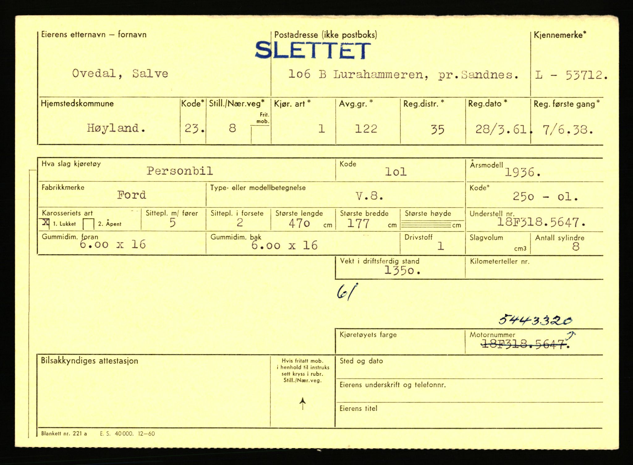 Stavanger trafikkstasjon, SAST/A-101942/0/F/L0053: L-52900 - L-54199, 1930-1971, p. 1935