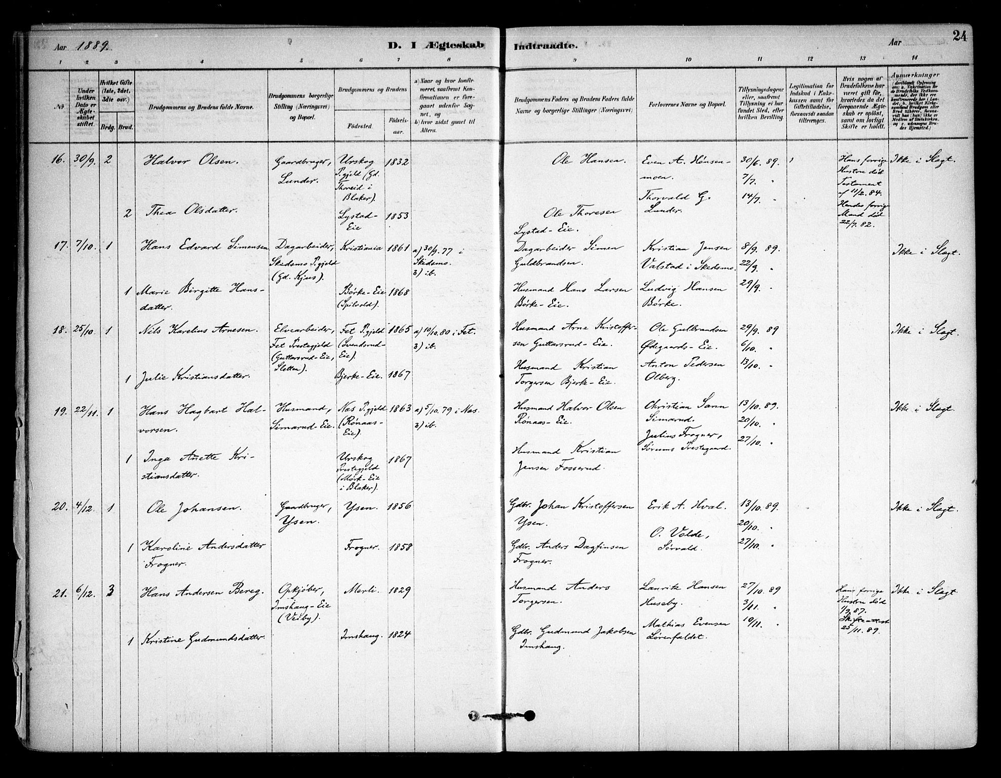 Sørum prestekontor Kirkebøker, AV/SAO-A-10303/F/Fa/L0008: Parish register (official) no. I 8, 1878-1914, p. 24