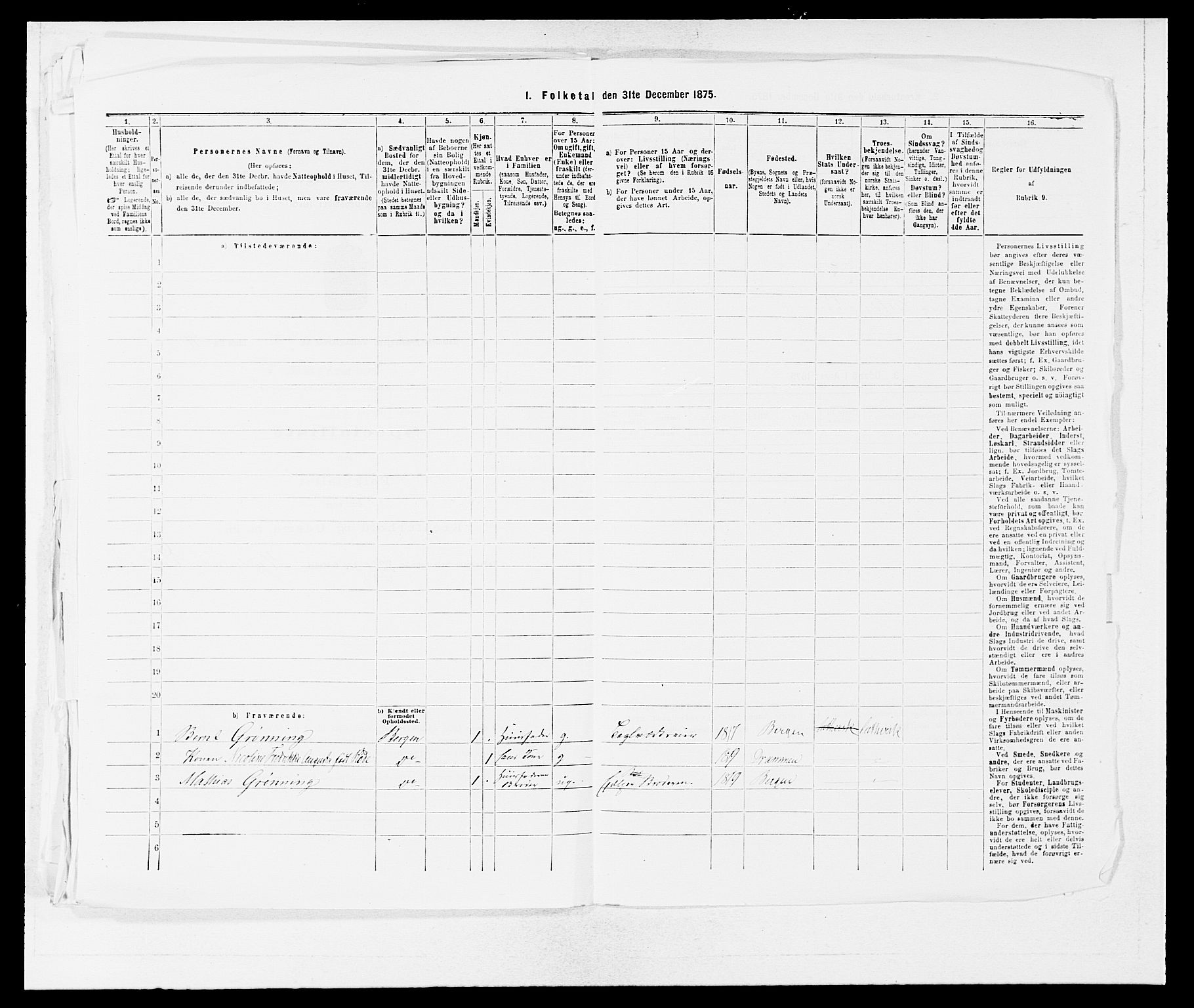 SAB, 1875 census for 1254P Hamre, 1875, p. 1154