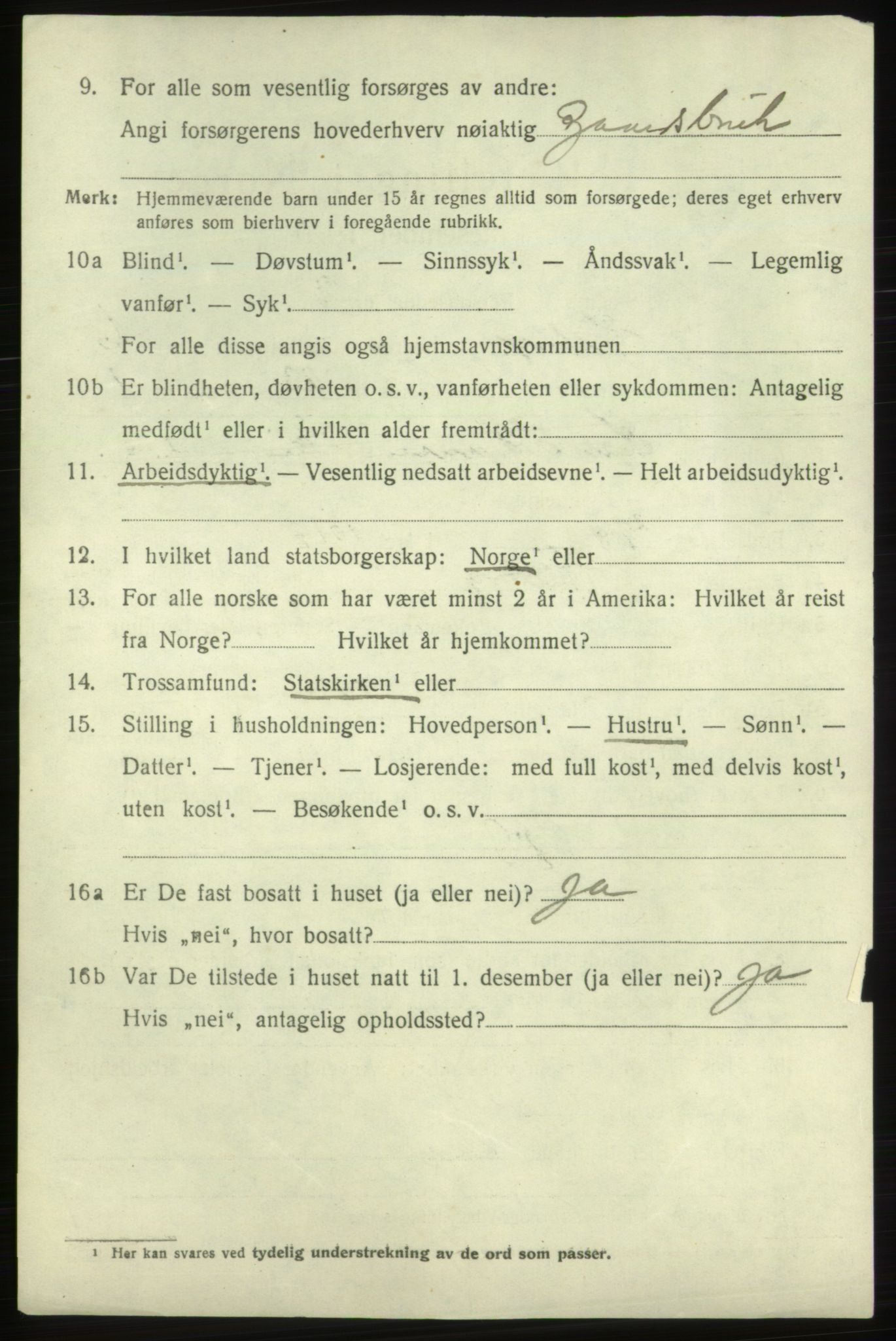 SAB, 1920 census for Fjelberg, 1920, p. 2184