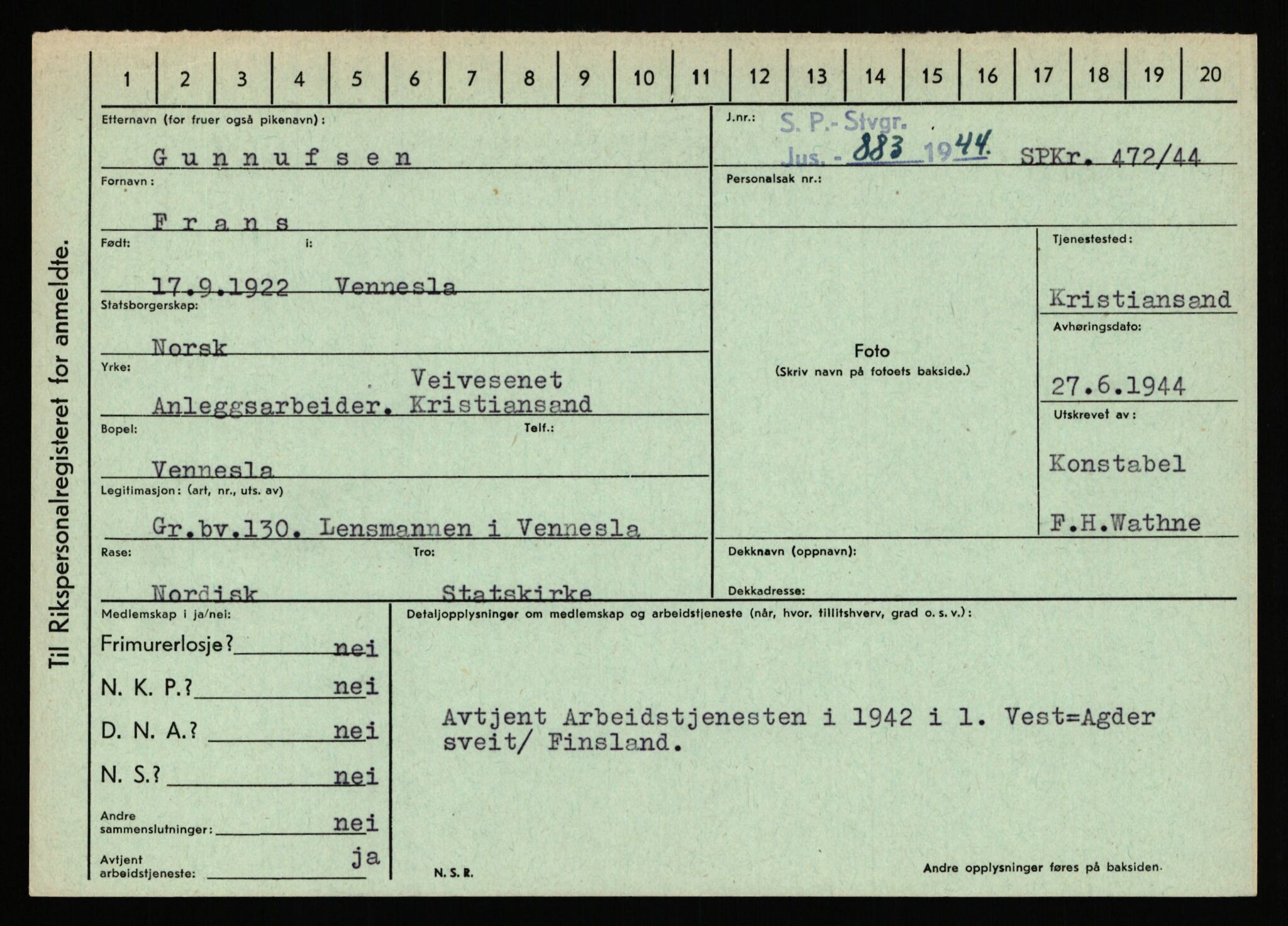 Statspolitiet - Hovedkontoret / Osloavdelingen, AV/RA-S-1329/C/Ca/L0005: Furali - Hamula, 1943-1945, p. 3185